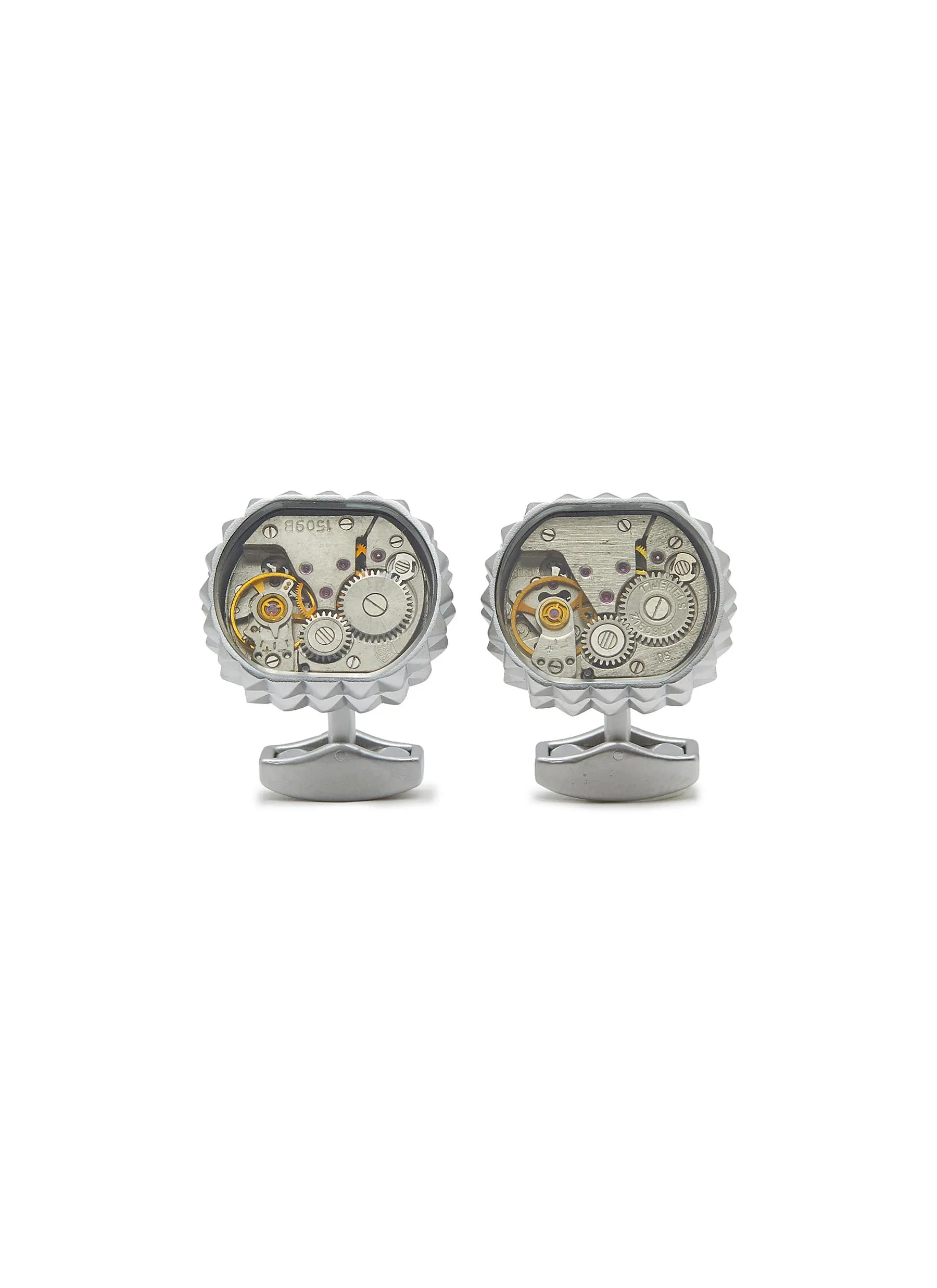 -----------TATEOSSIAN ---- ------------ ----Tourbillon Studded Rhodium Cufflinks --