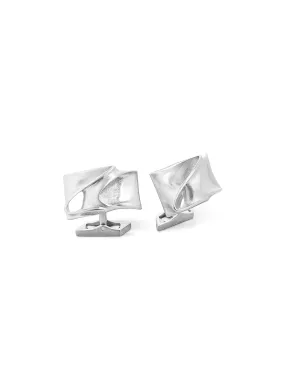 -----------TATEOSSIAN ---- ------------ ----X ZAHA HADID BRUSHED STAINLESS STEEL TWISTED CUFFLINKS --