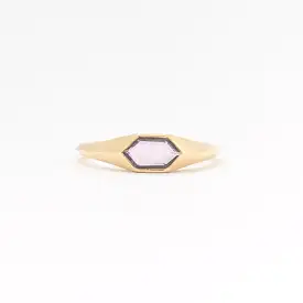 1.00 ct Light Pink Sapphire Hexagon Signet Ring