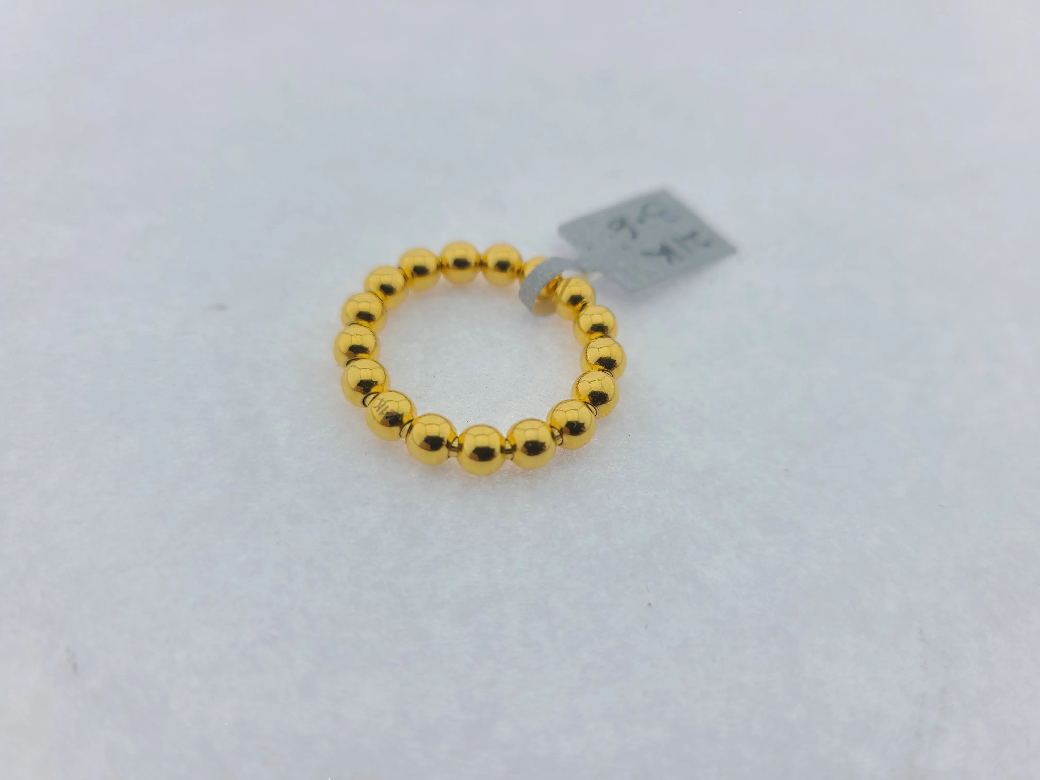 21K Solid Gold Designer Beaded Ring R9174