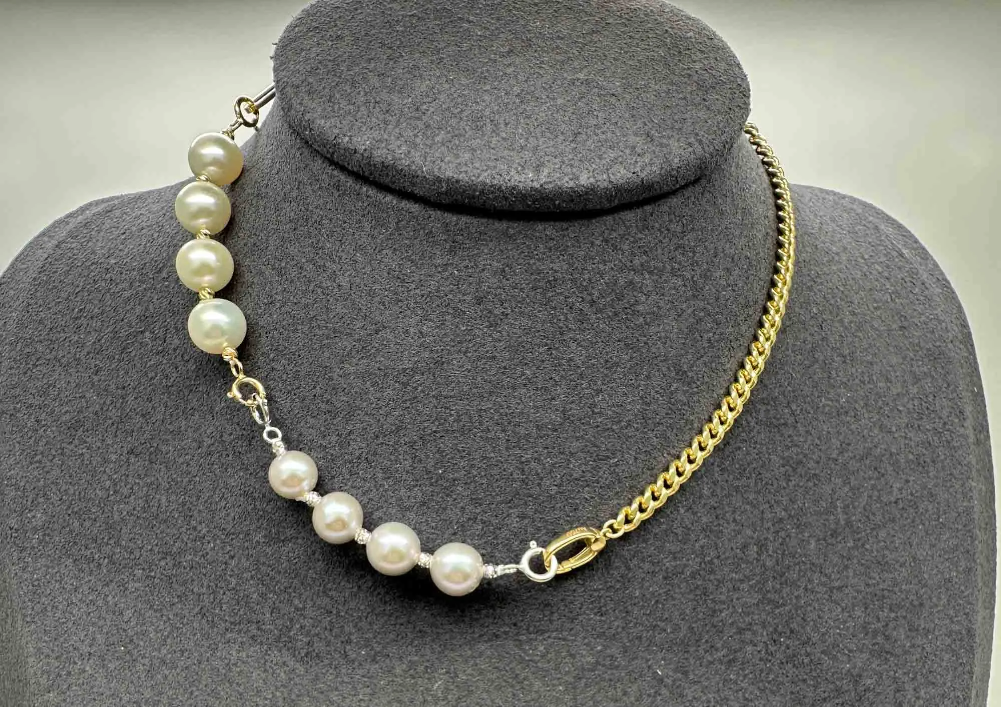 7mm Pearl and 18K Gold Extension Chain R2050