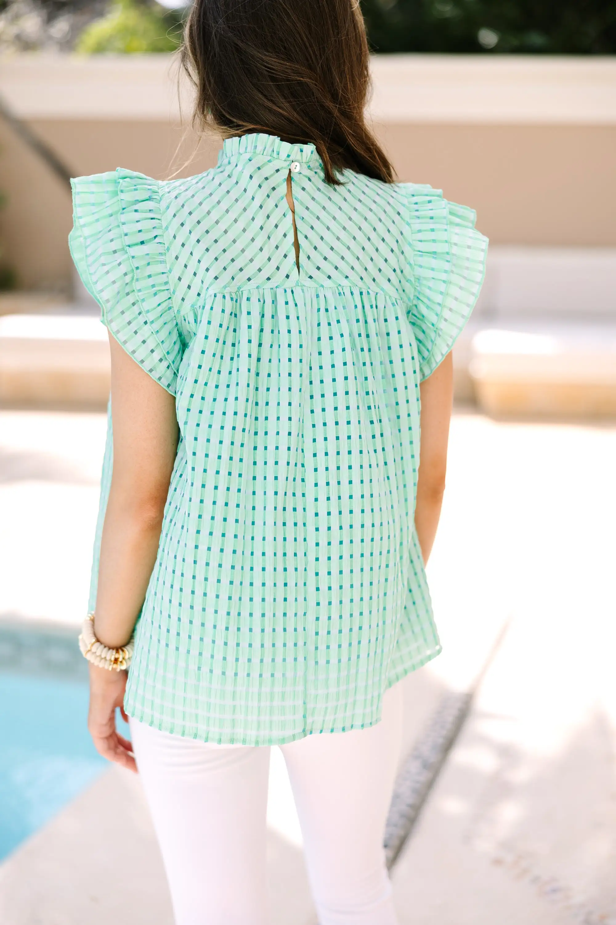 All I Ask Mint Green Textured Blouse