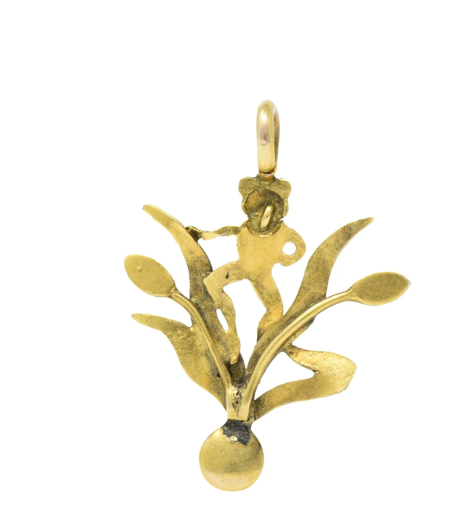 Art Nouveau Pearl Seed Pearl And 14 Karat Gold Frog Pendant