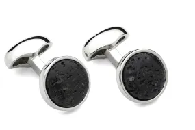 Babette Wasserman Volcanic Cufflinks with Lava Rock