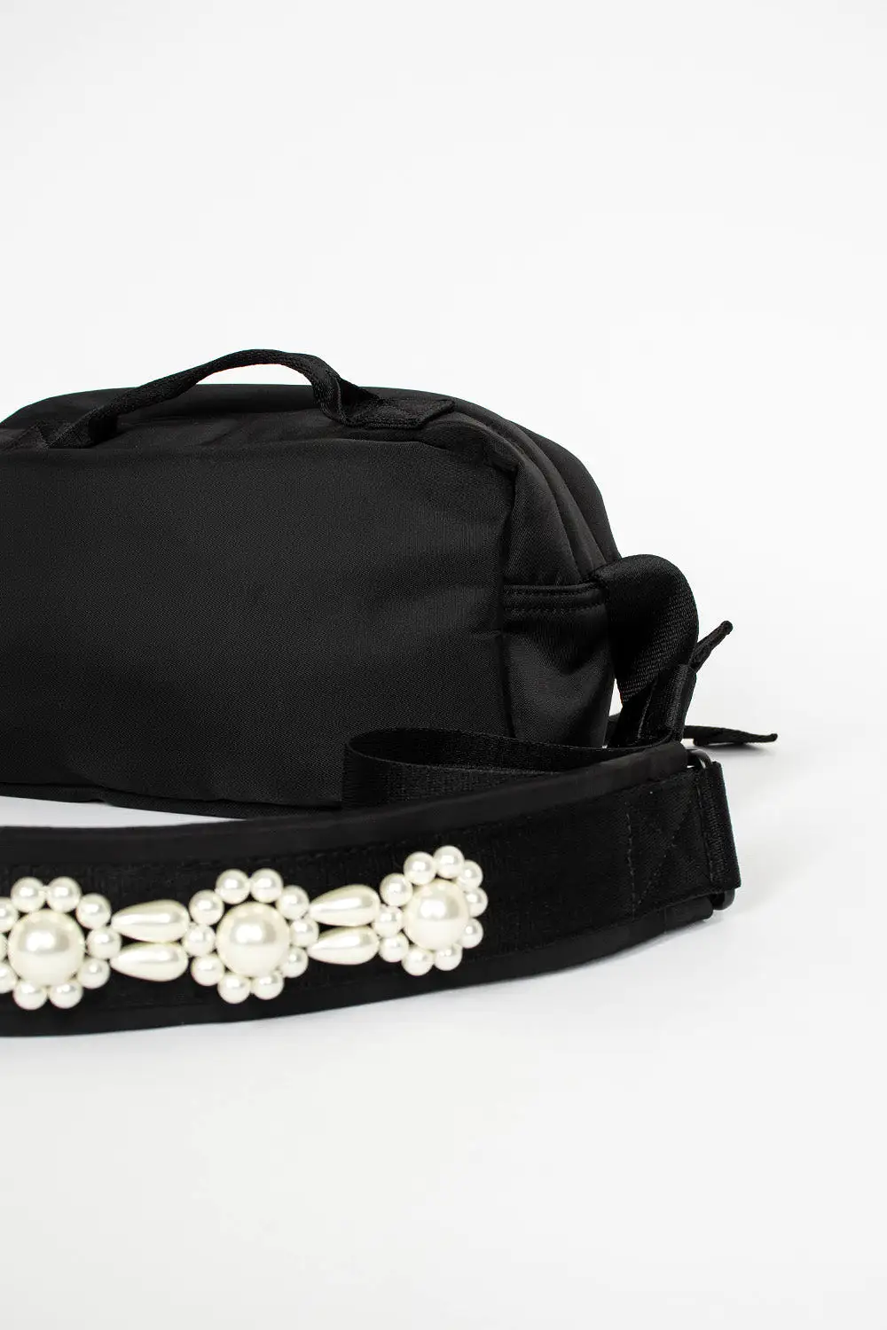 Beaded Classic Bow Crossbody Bag Black