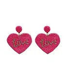 Beaded Love Heart Post Earring