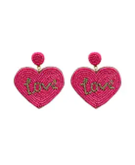 Beaded Love Heart Post Earring