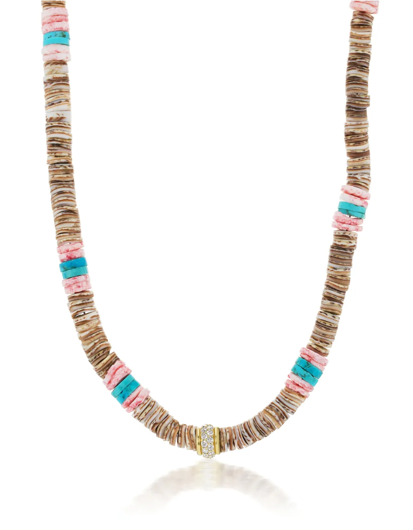 BEADED NECKLACE WITH GOLD CHARM CLASP