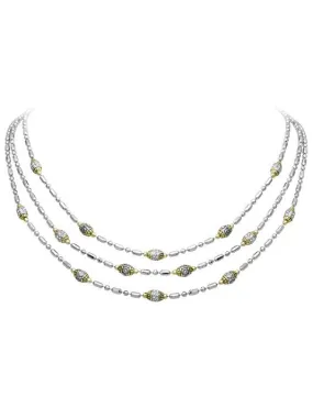 Beaded Pave Triple Strand Necklace by John Medeiros