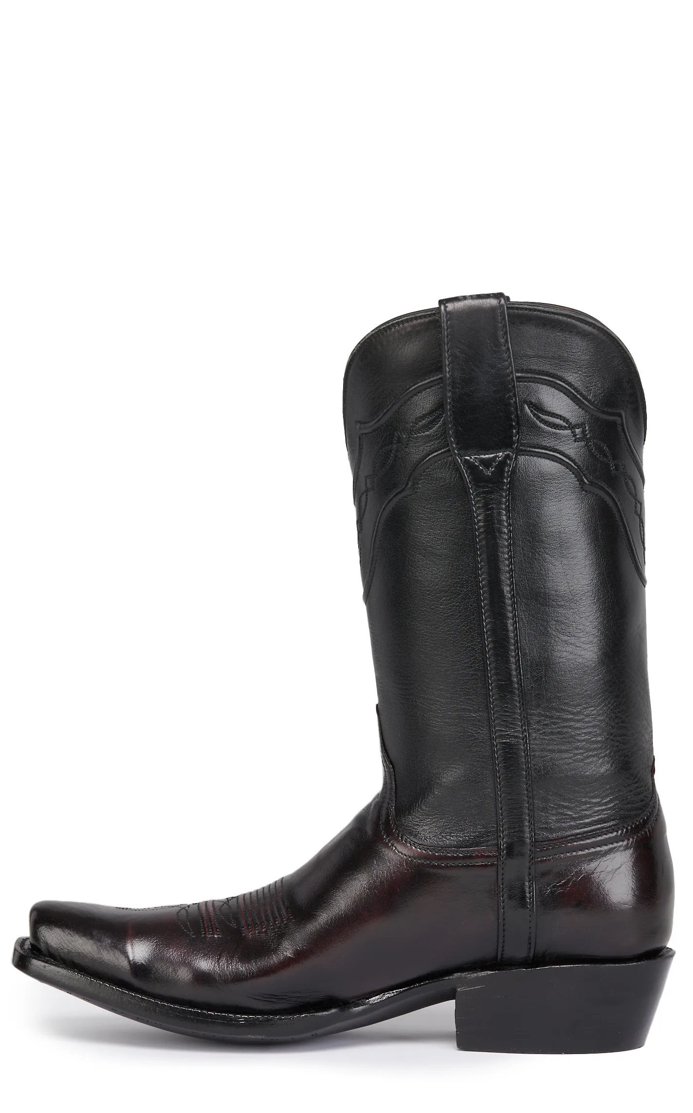 Black Jack Men's Black Cherry and Black Punchy Square Toe Cowboy Boots