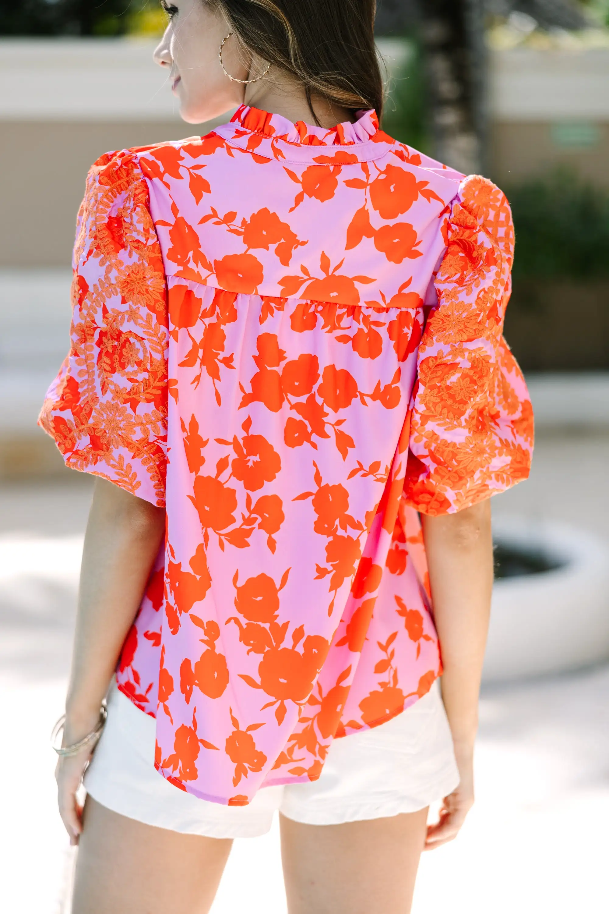 Bring Your Joy Pink Floral Blouse