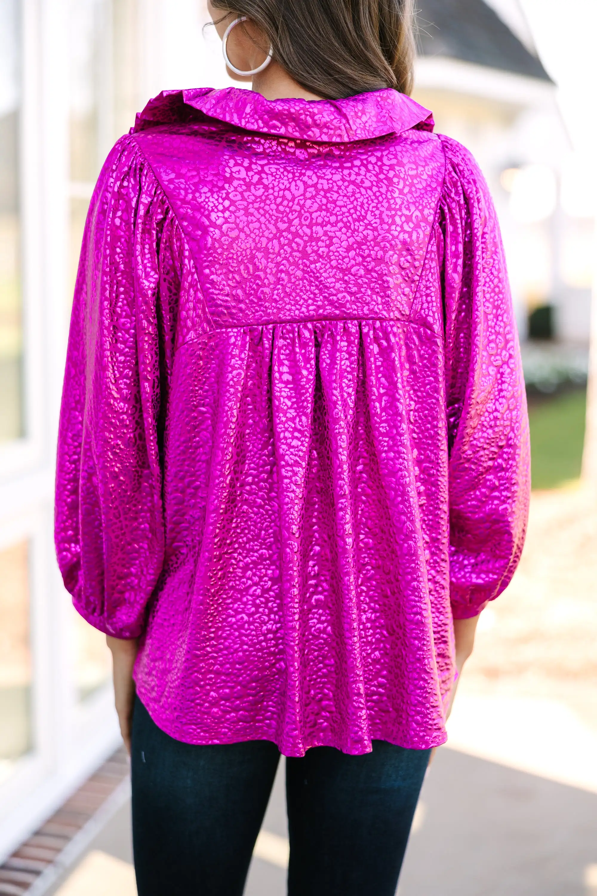 Call Me Later Fuchsia Blouse