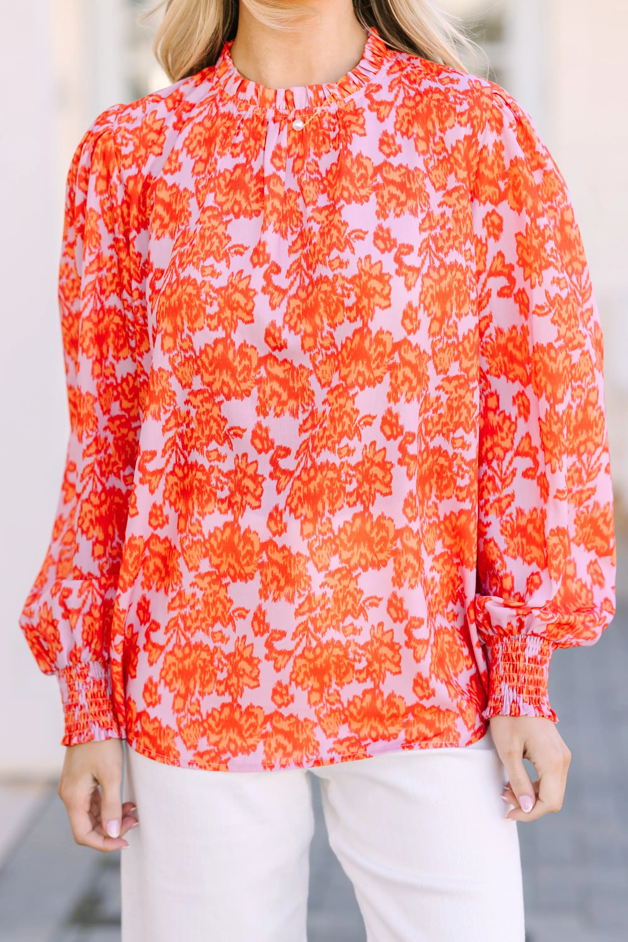 Can't Change Pink Abstract Blouse