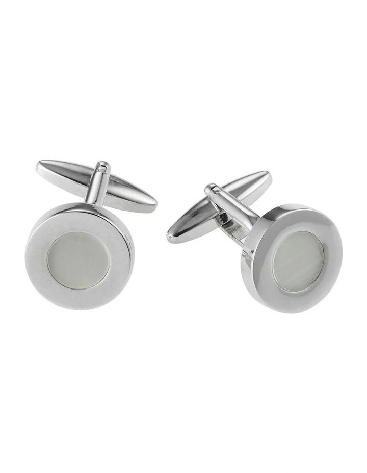 Cats Eye Cufflinks in White