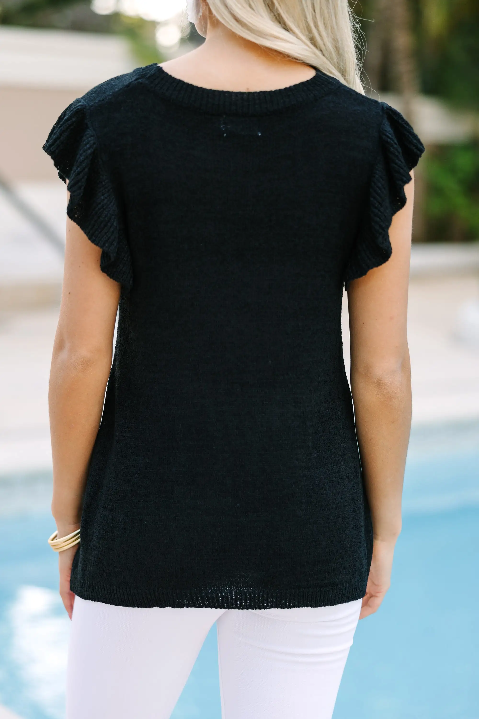 Certain Joy Black Knit Top