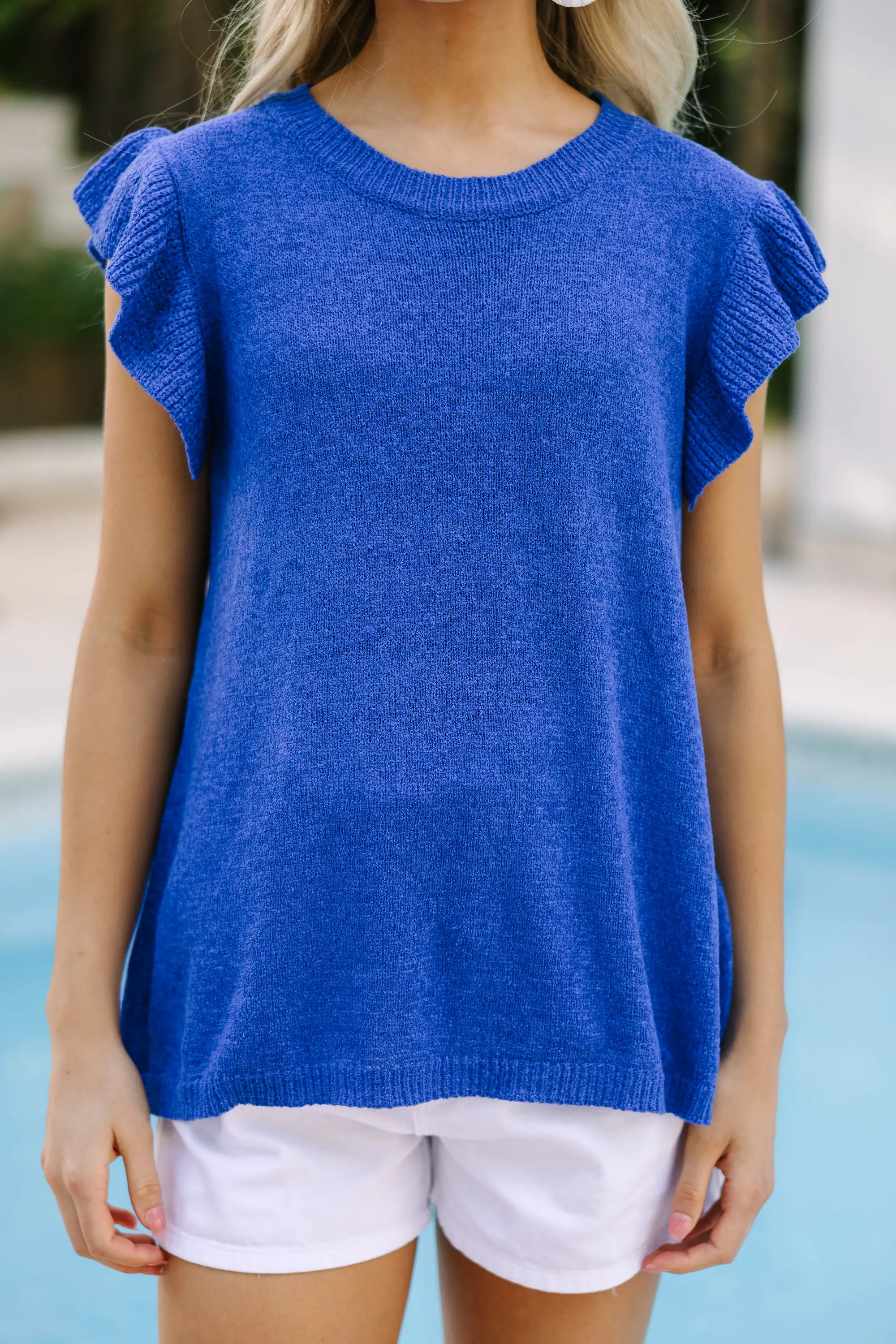 Certain Joy Royal Blue Knit Top