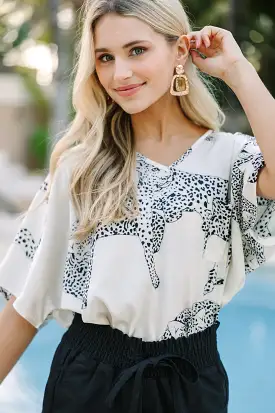 Couldn't Be Better White Leopard Print Top