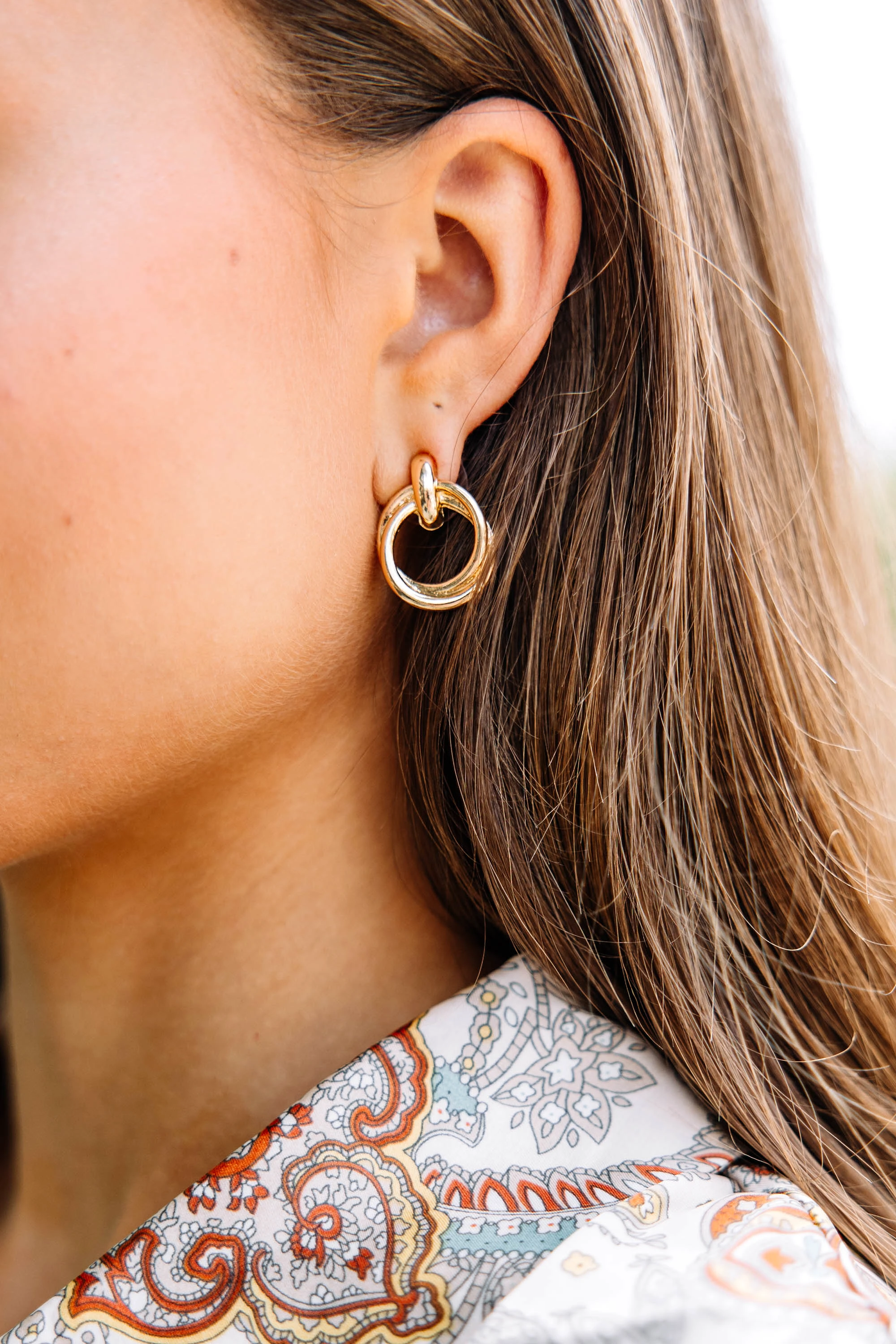 Double Duty Gold Earrings