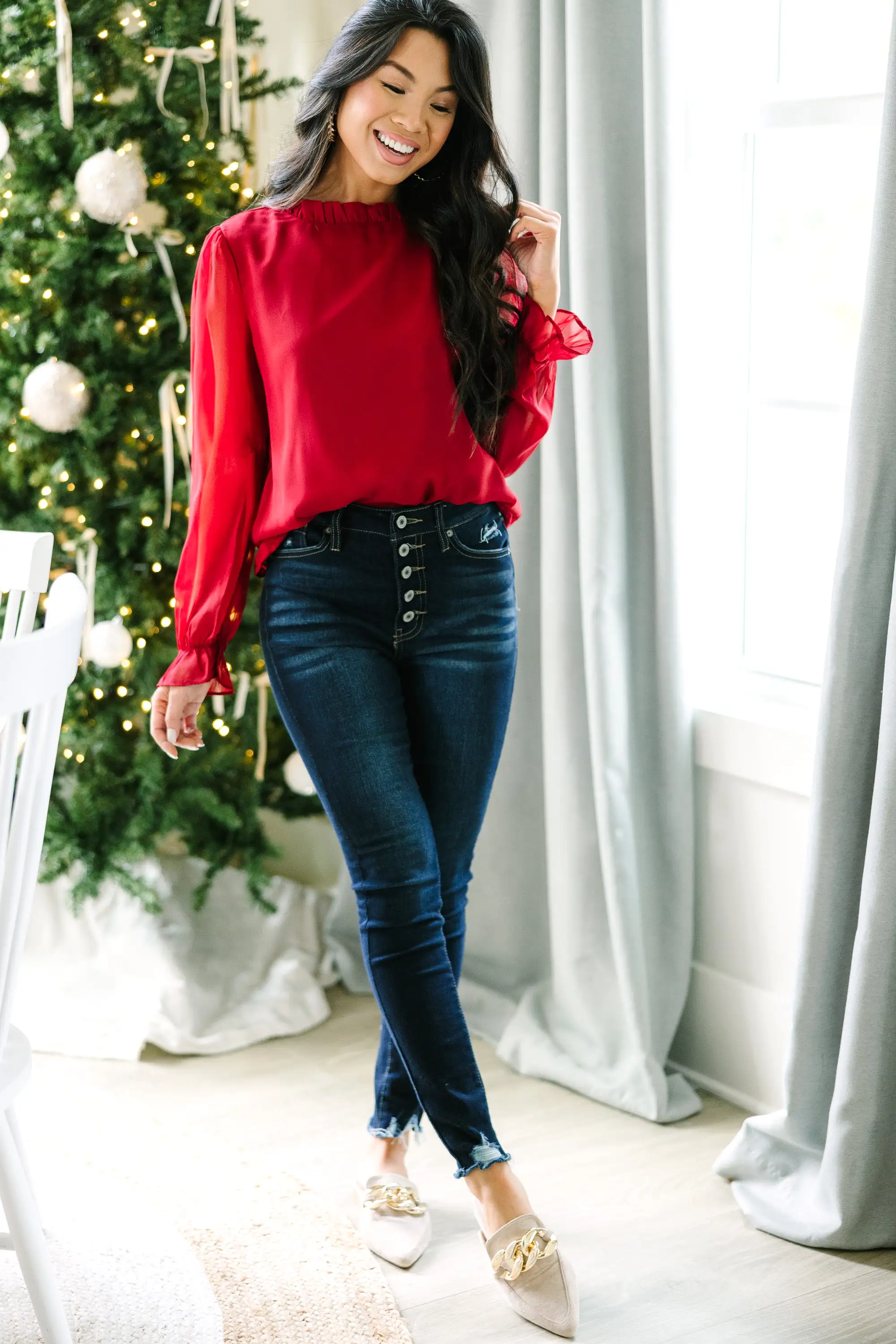 Dream Of The Day Burgundy Red Blouse