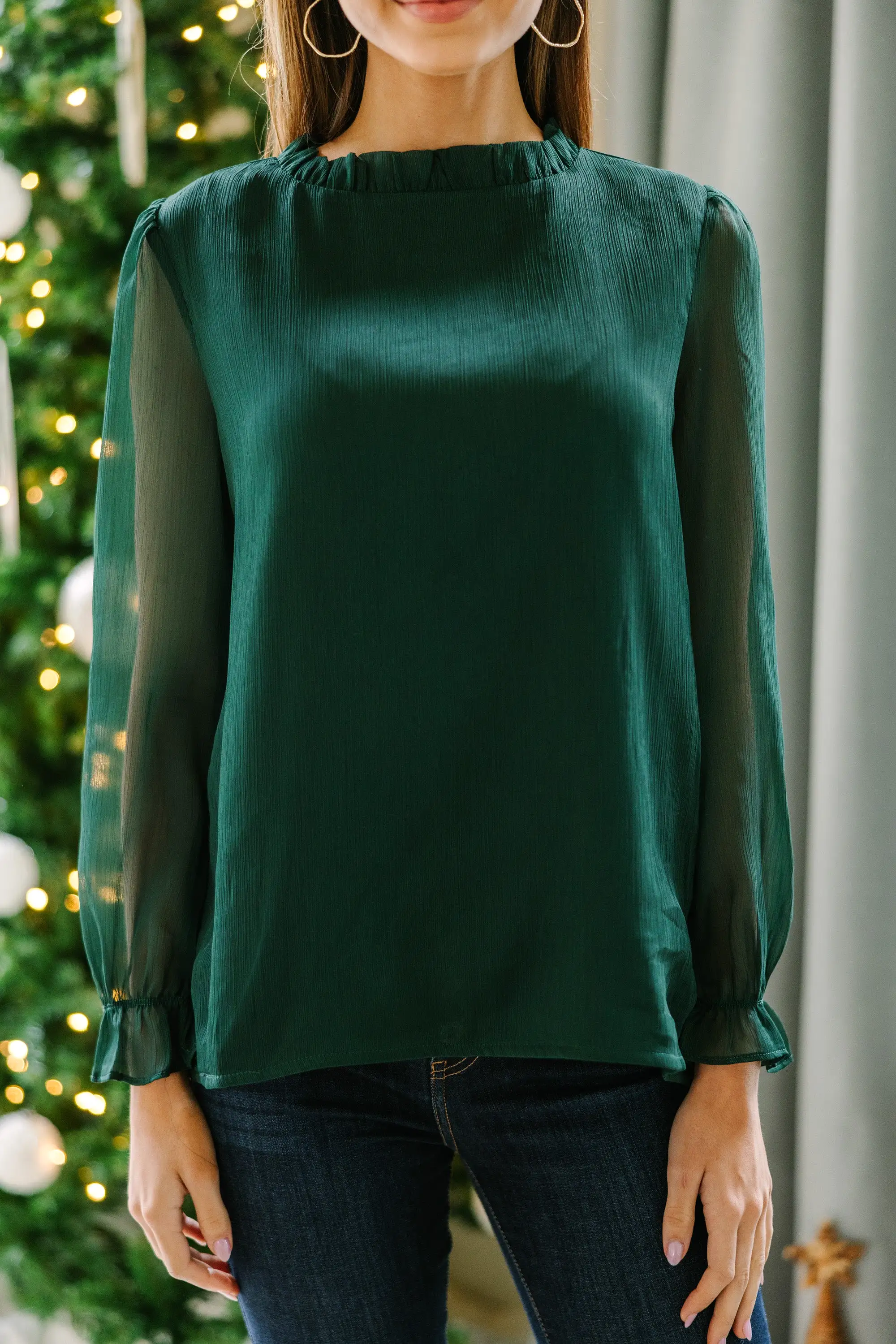 Dream Of The Day Emerald Green Blouse