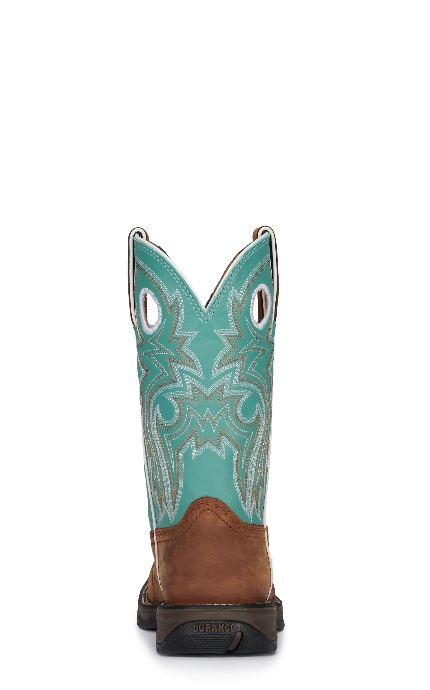 Durango Women's Rebel Dark Brown and Powder Blue Wide Square Toe Cowboy Boots