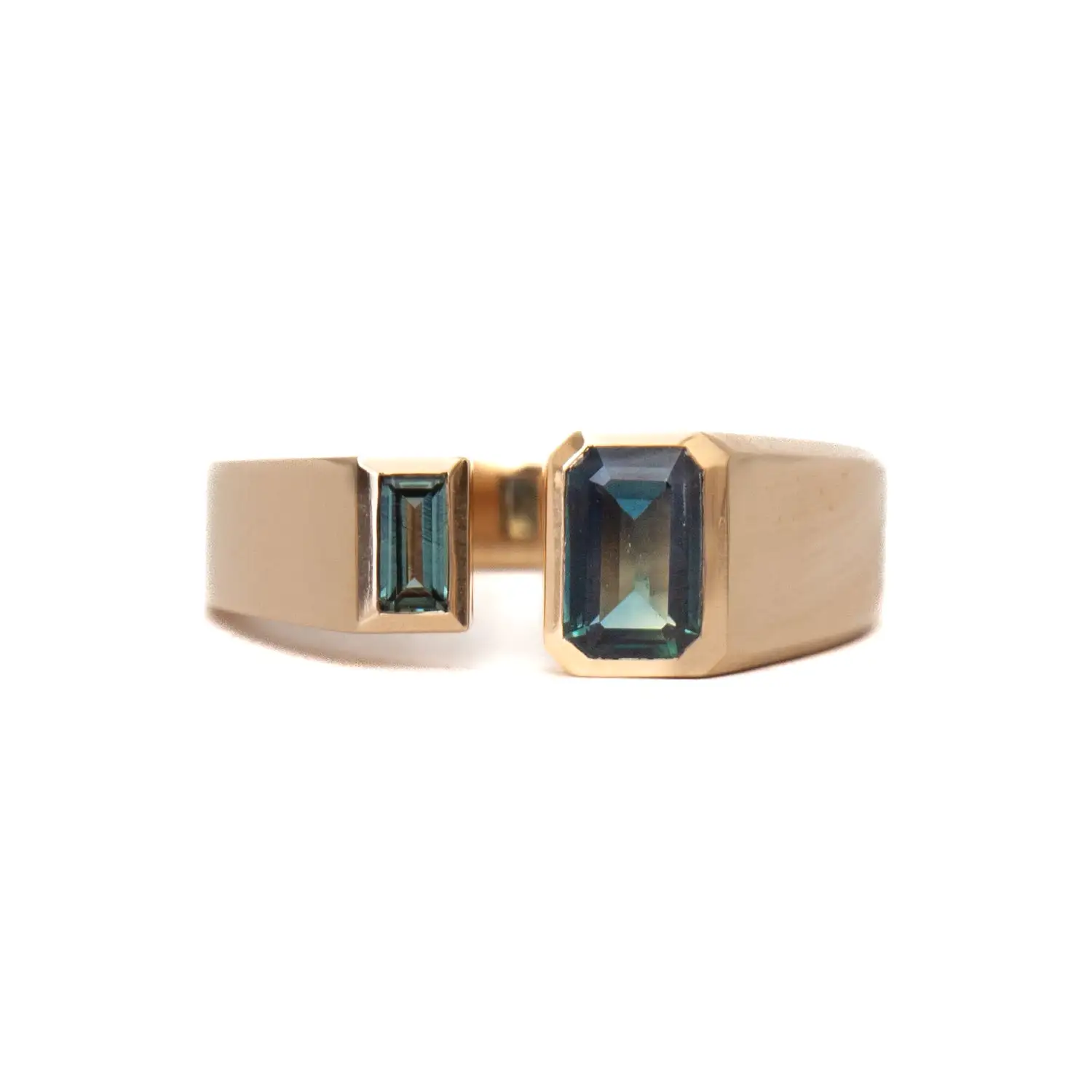 Emerald and Baguette-Cut Sapphire Dyad Ring