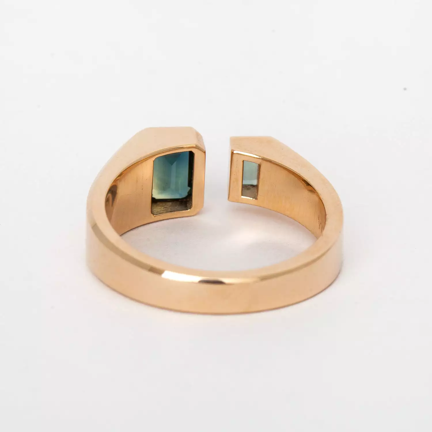 Emerald and Baguette-Cut Sapphire Dyad Ring