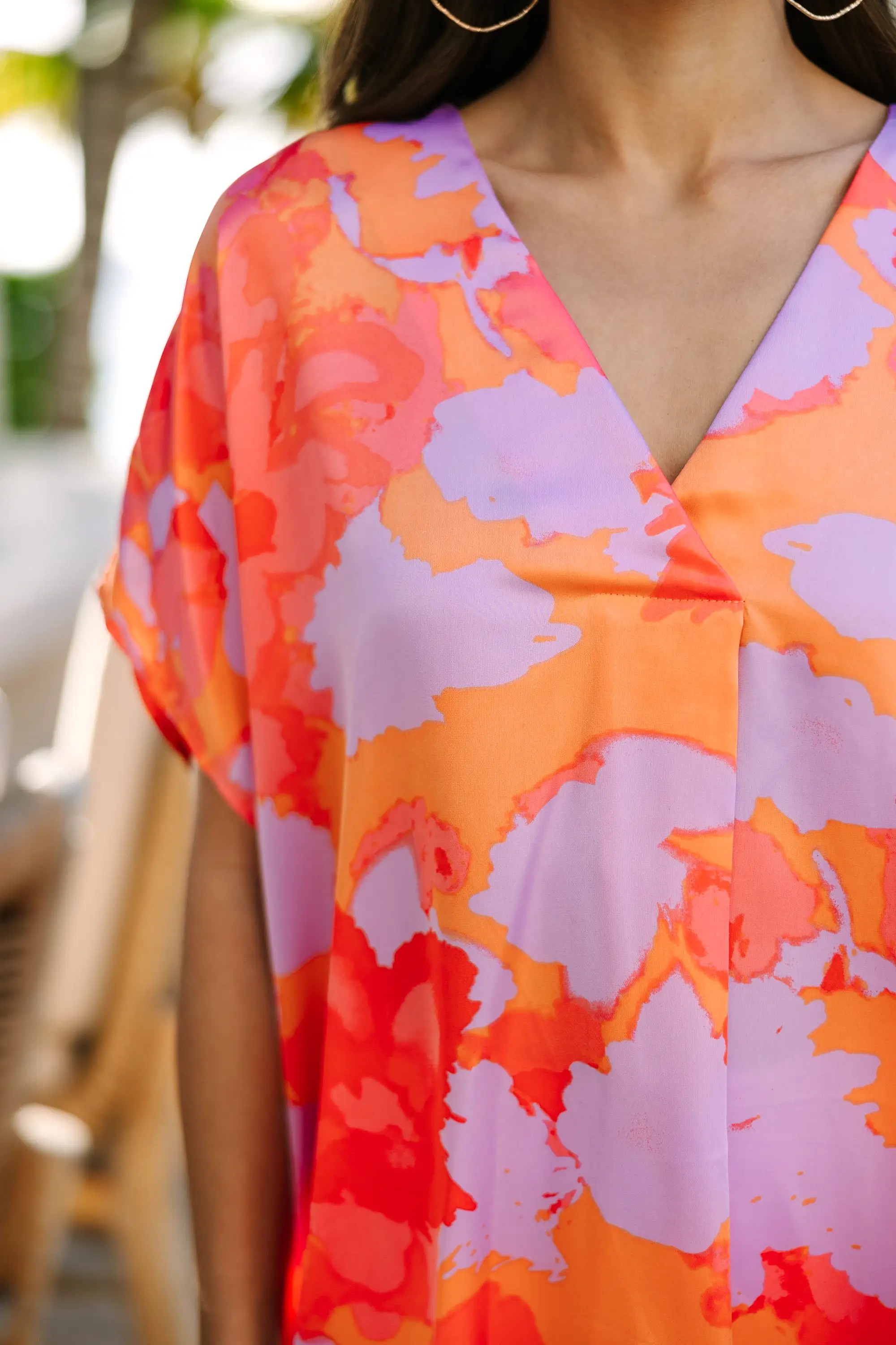 Feeling Bold Orange Abstract Blouse