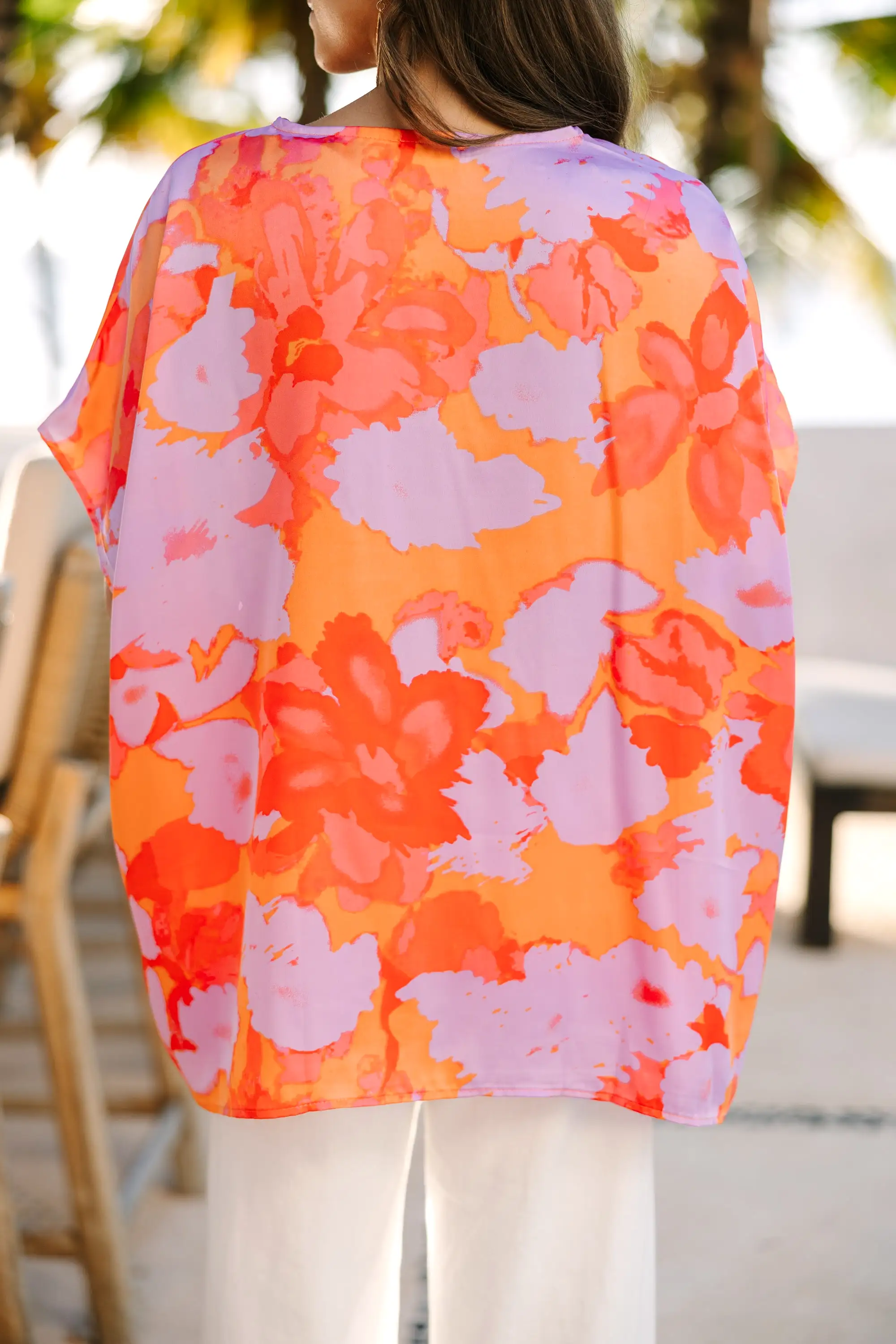 Feeling Bold Orange Abstract Blouse