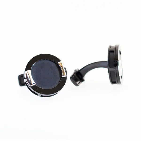 Ferre Milano Cufflinks Ip Gold With Black Face