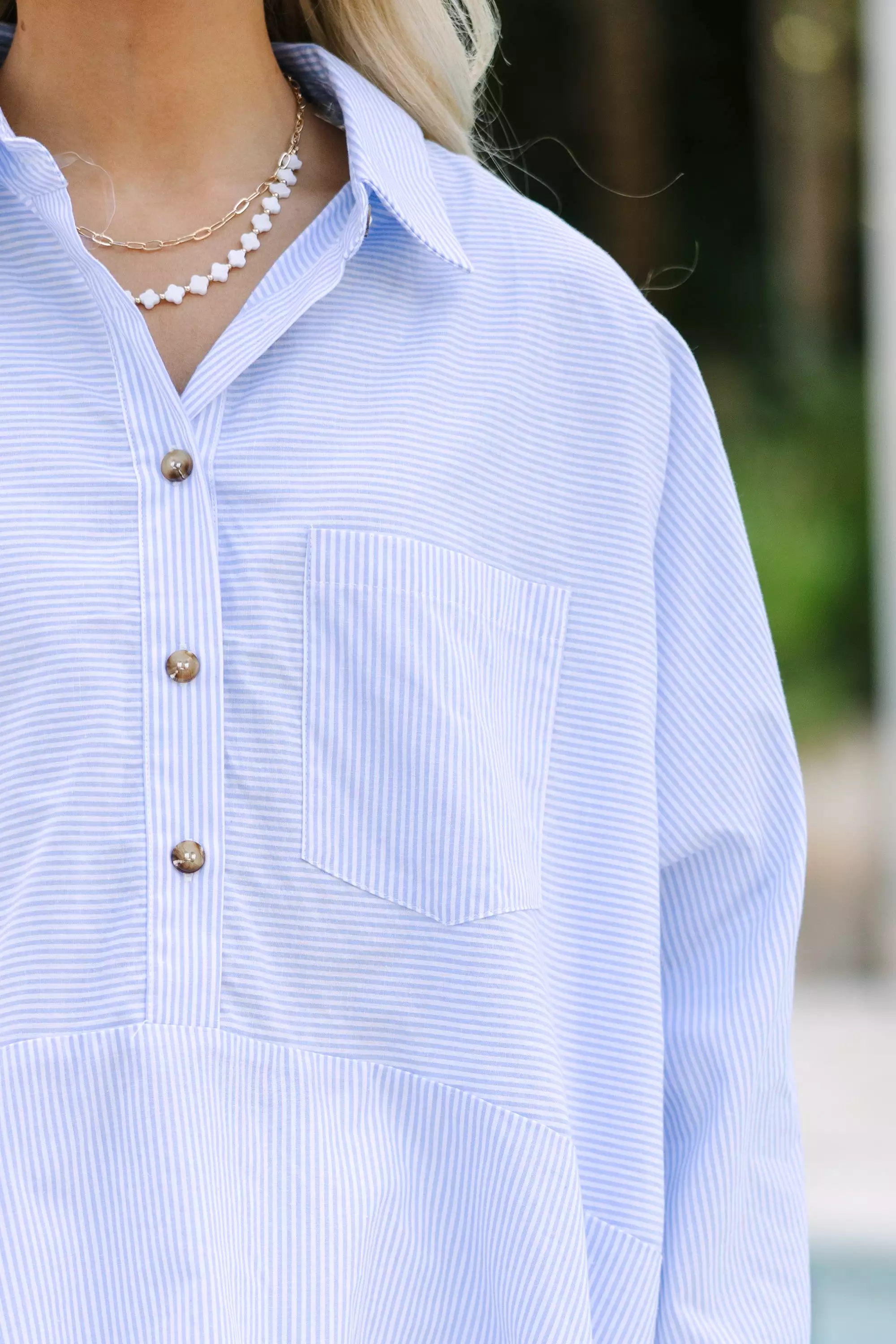 Find Yourself Blue Striped Blouse