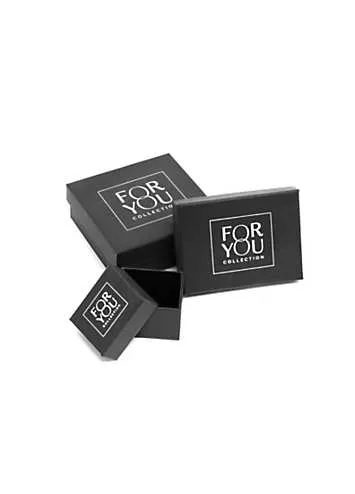 For You Collection Black Personalised Initial Rounded Square Cufflinks | Grattan