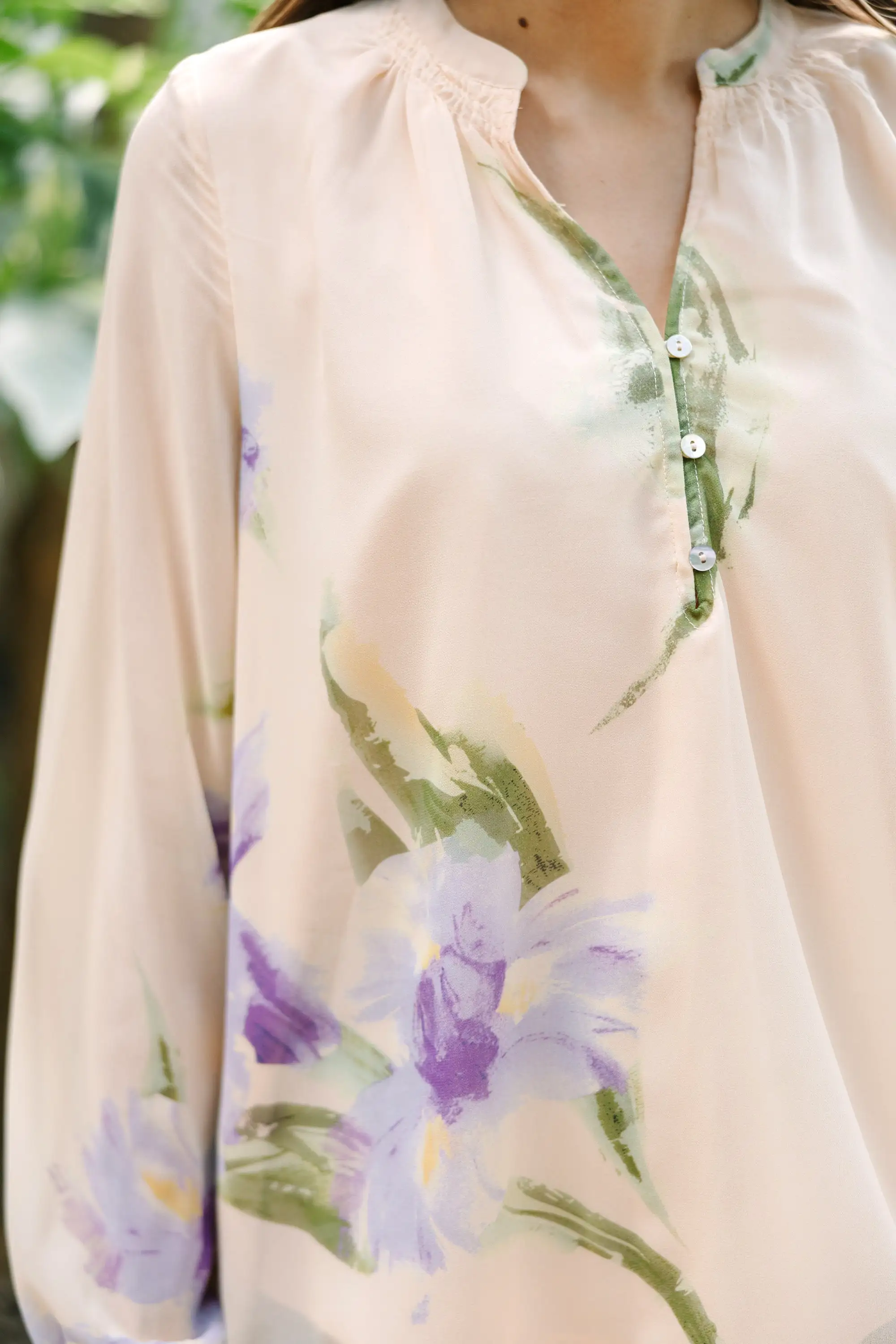 Fresh Start Peach Pink Floral Blouse