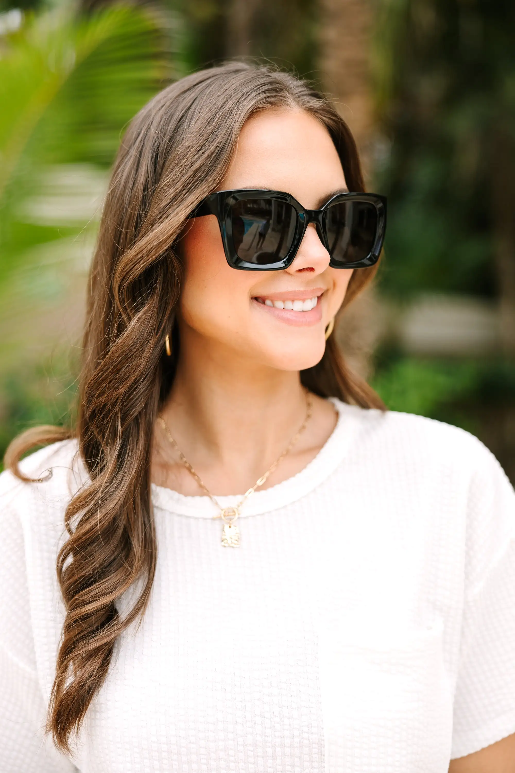 Freyrs: Coco Black Square Sunglasses