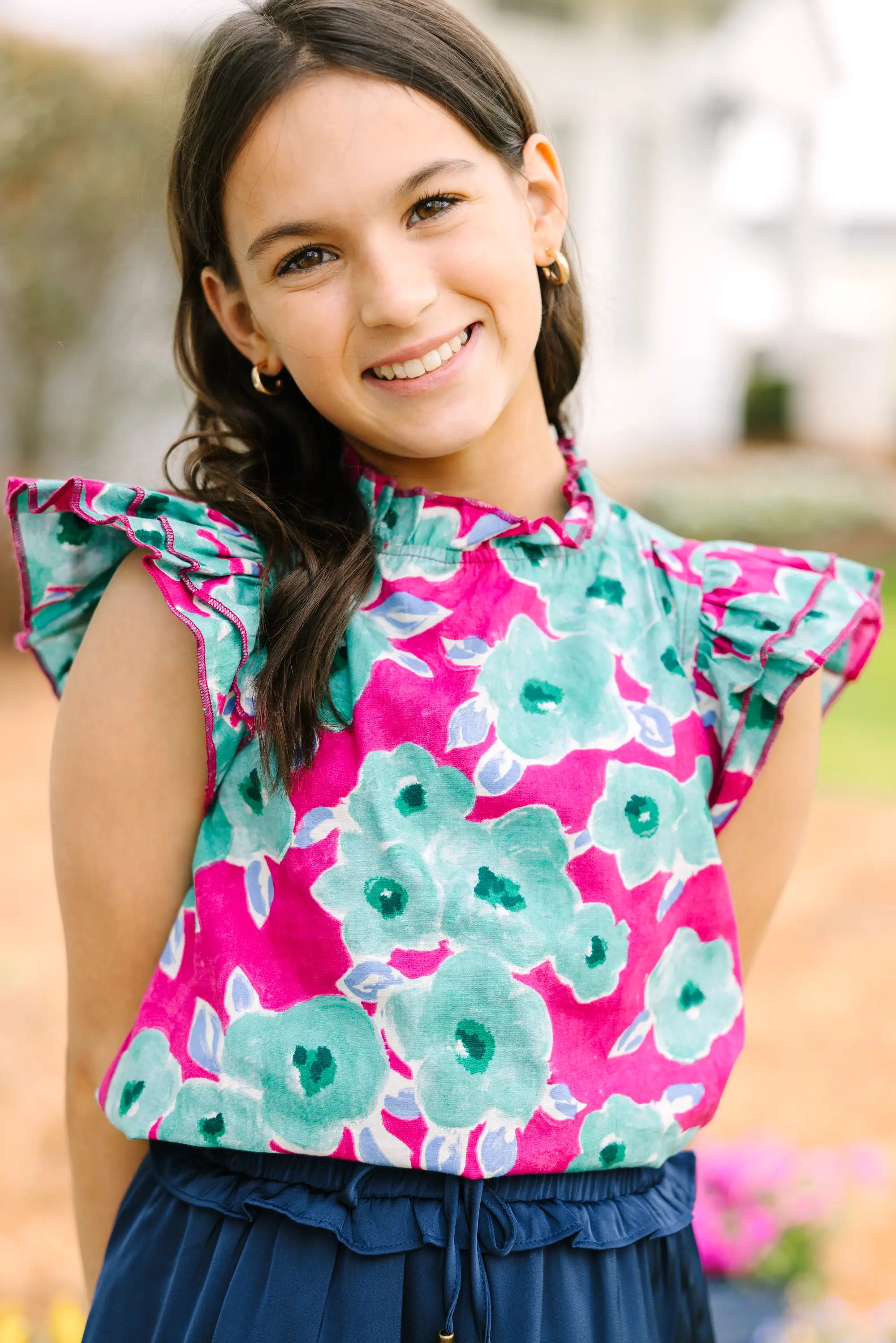 Girls: A True Beauty Pink Floral Blouse