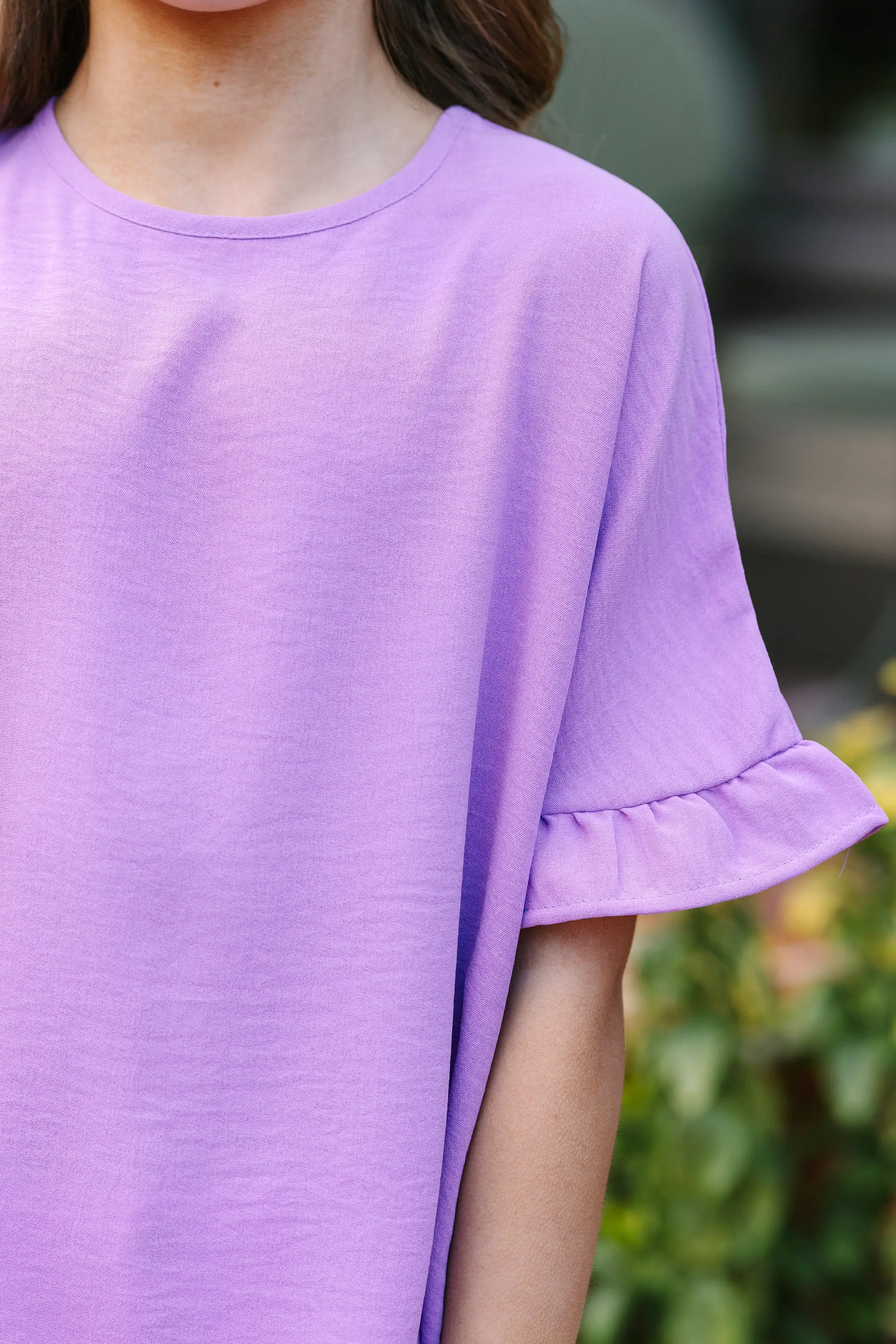 Girls: All I Ask Lavender Purple Ruffled Top