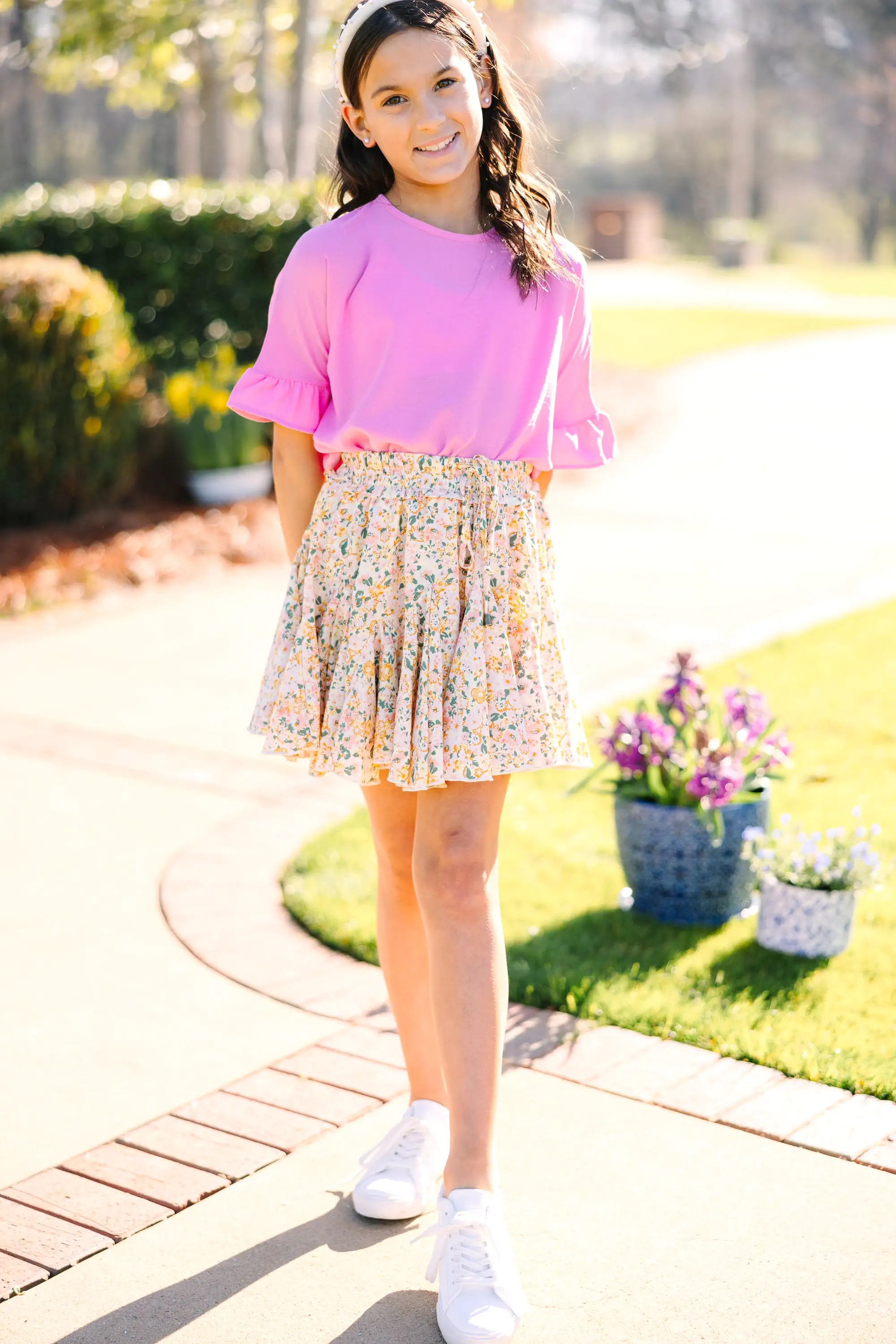 Girls: All I Ask Pink Ruffled Top