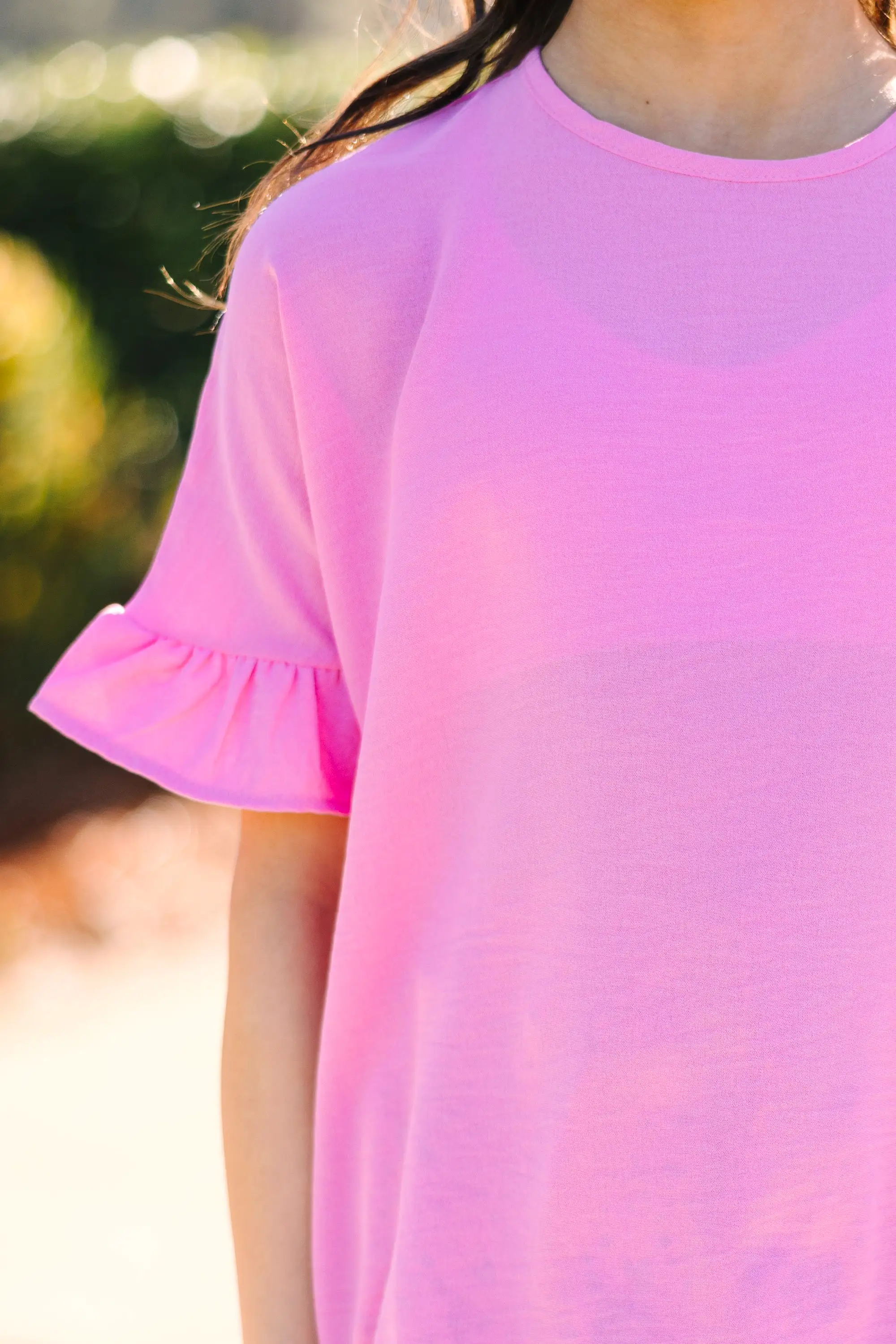 Girls: All I Ask Pink Ruffled Top