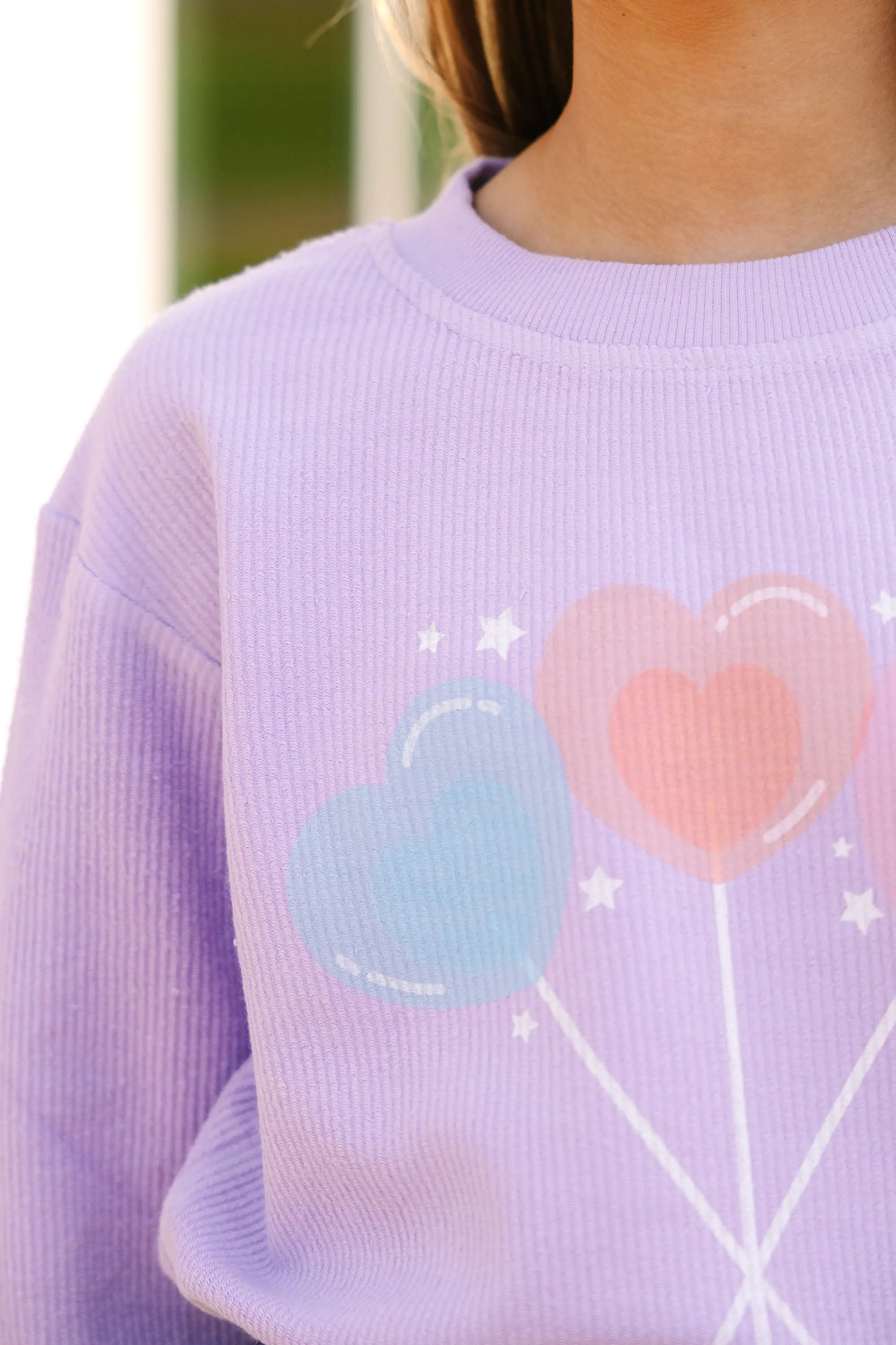 Girls: All The Love Lilac Purple Graphic Sweatshirt