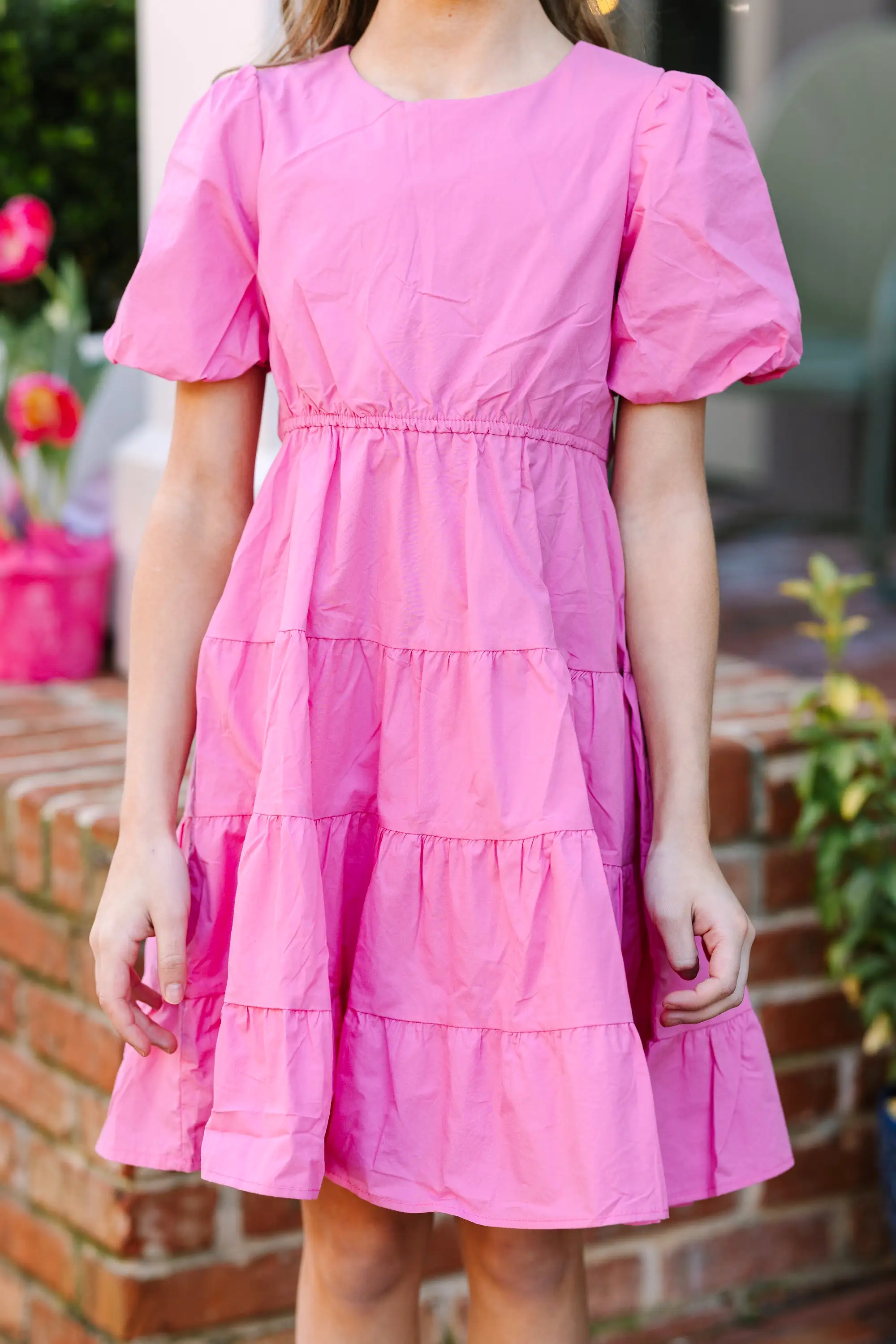 Girls: All True Pink Tiered Dress