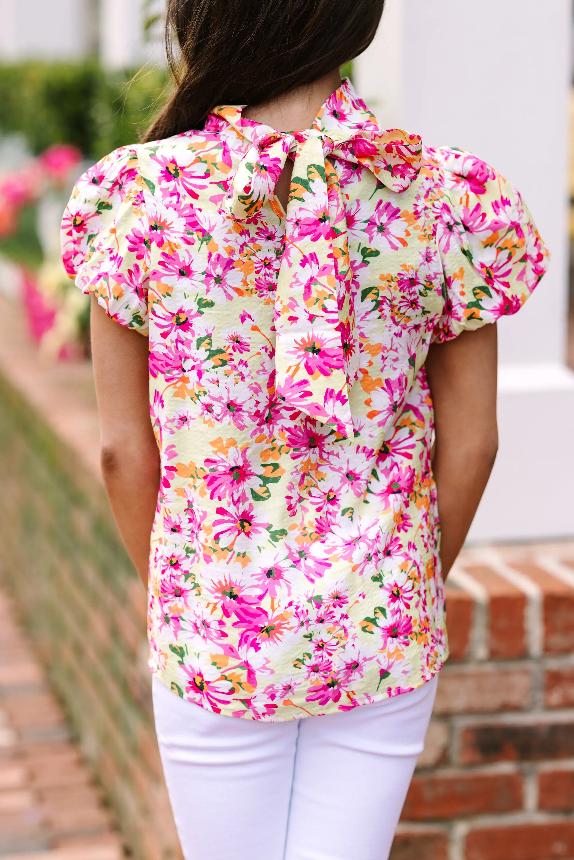 Girls: Can't Let You Go Yellow Floral Blouse