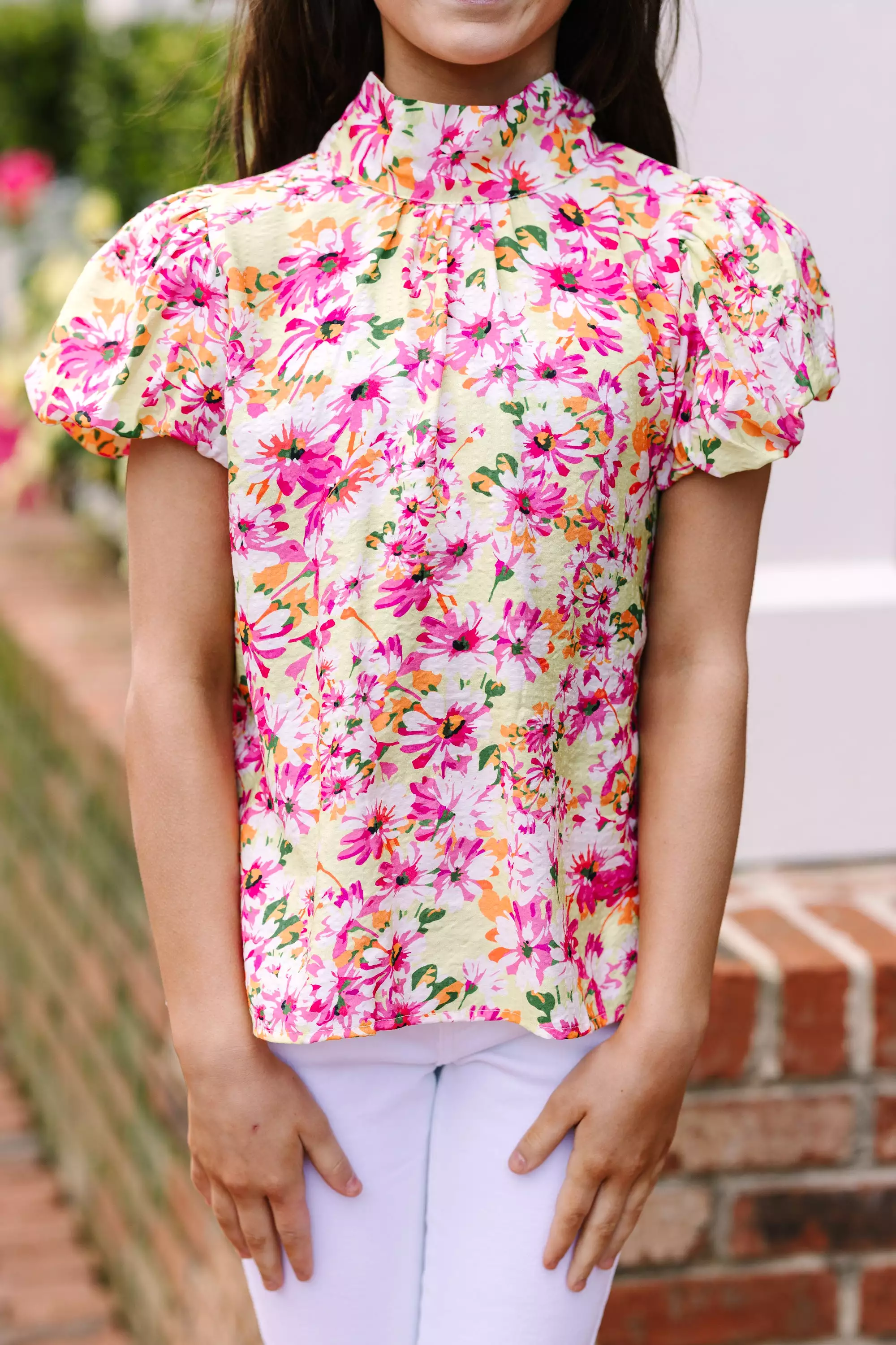 Girls: Can't Let You Go Yellow Floral Blouse