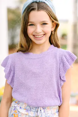 Girls: Certain Joy Lavender Purple Knit Top