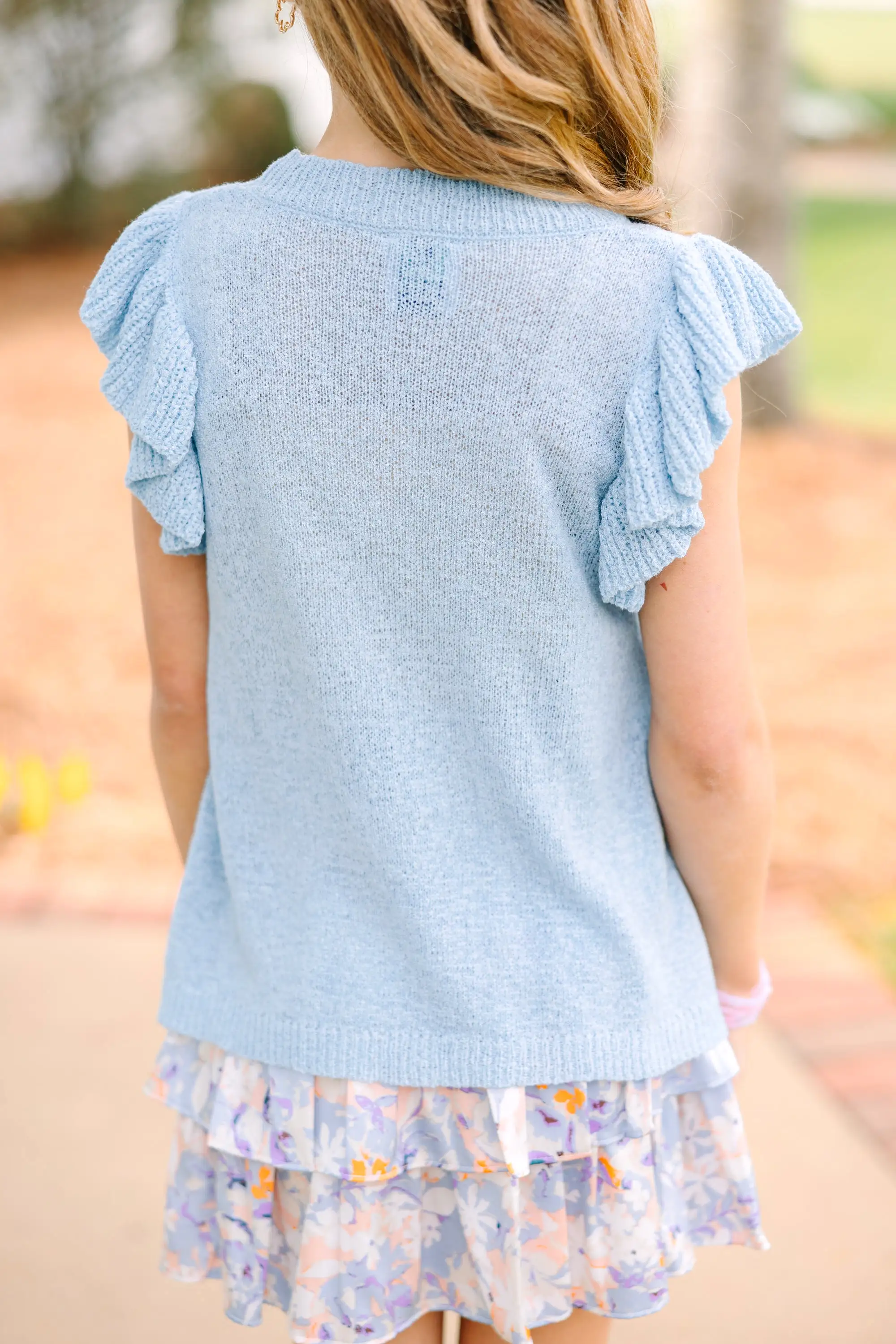 Girls: Certain Joy Light Blue Knit Top