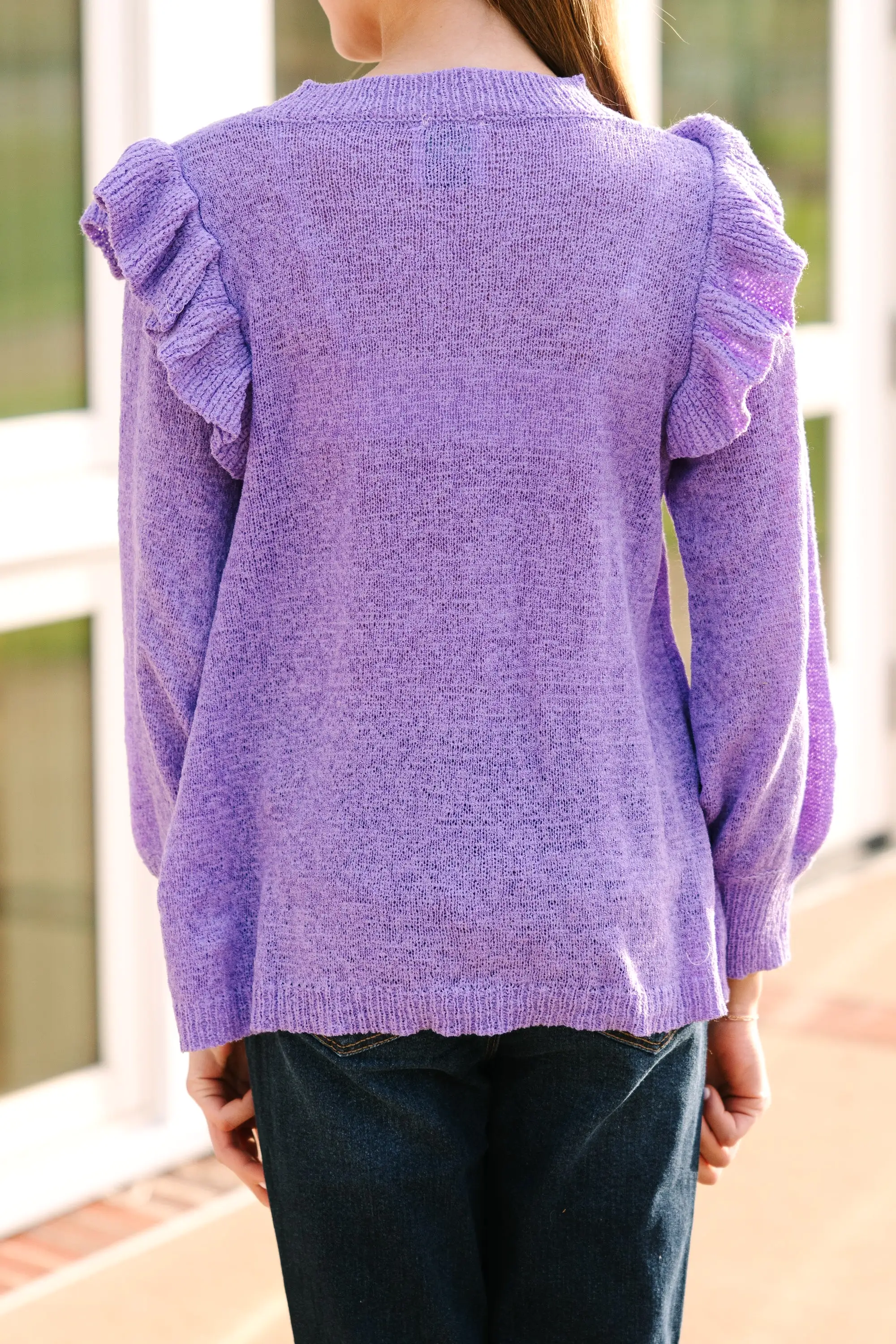 Girls: Give Me A Call Lavender Purple Ruffled Blouse