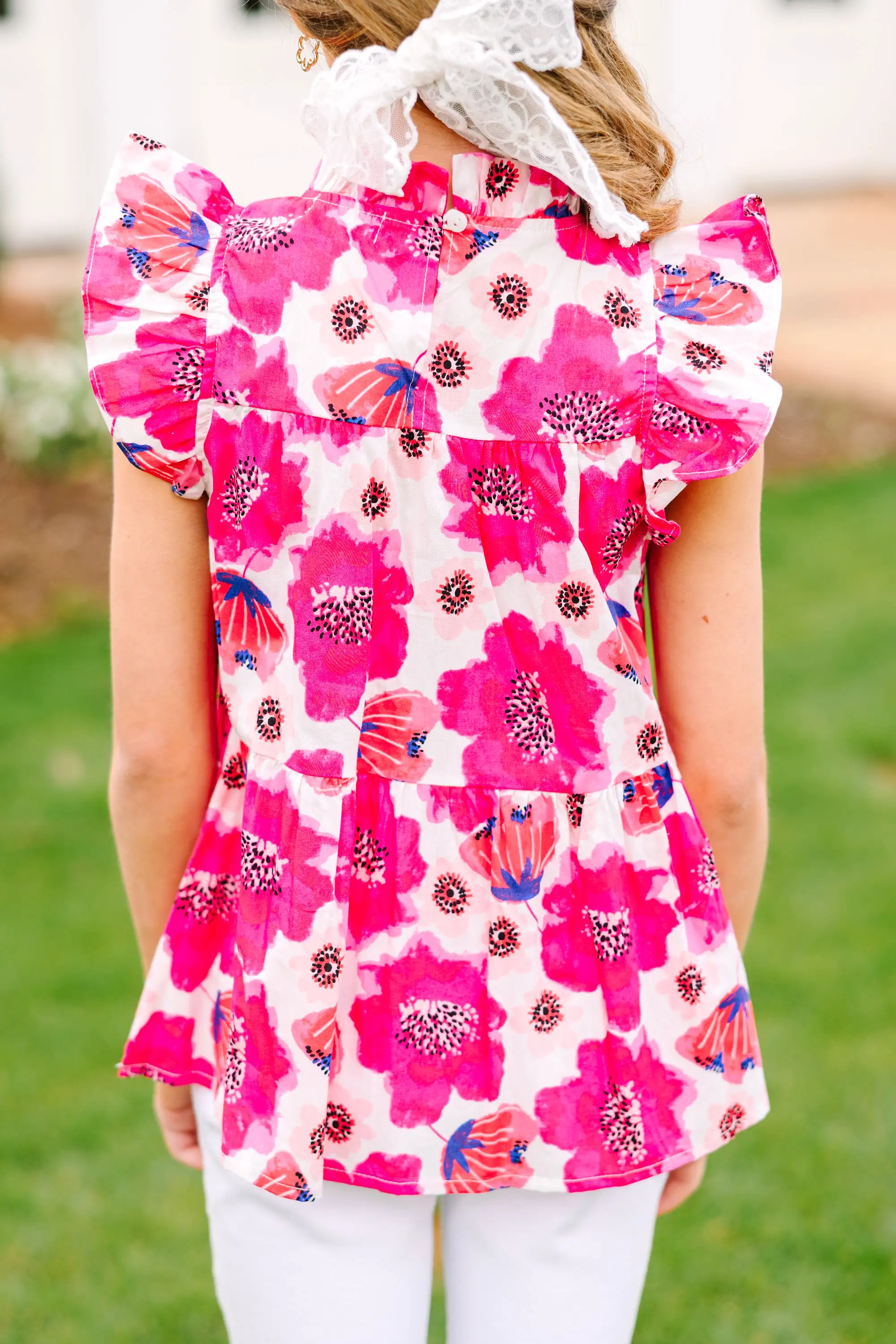 Girls: Good Opportunities Pink Floral Blouse