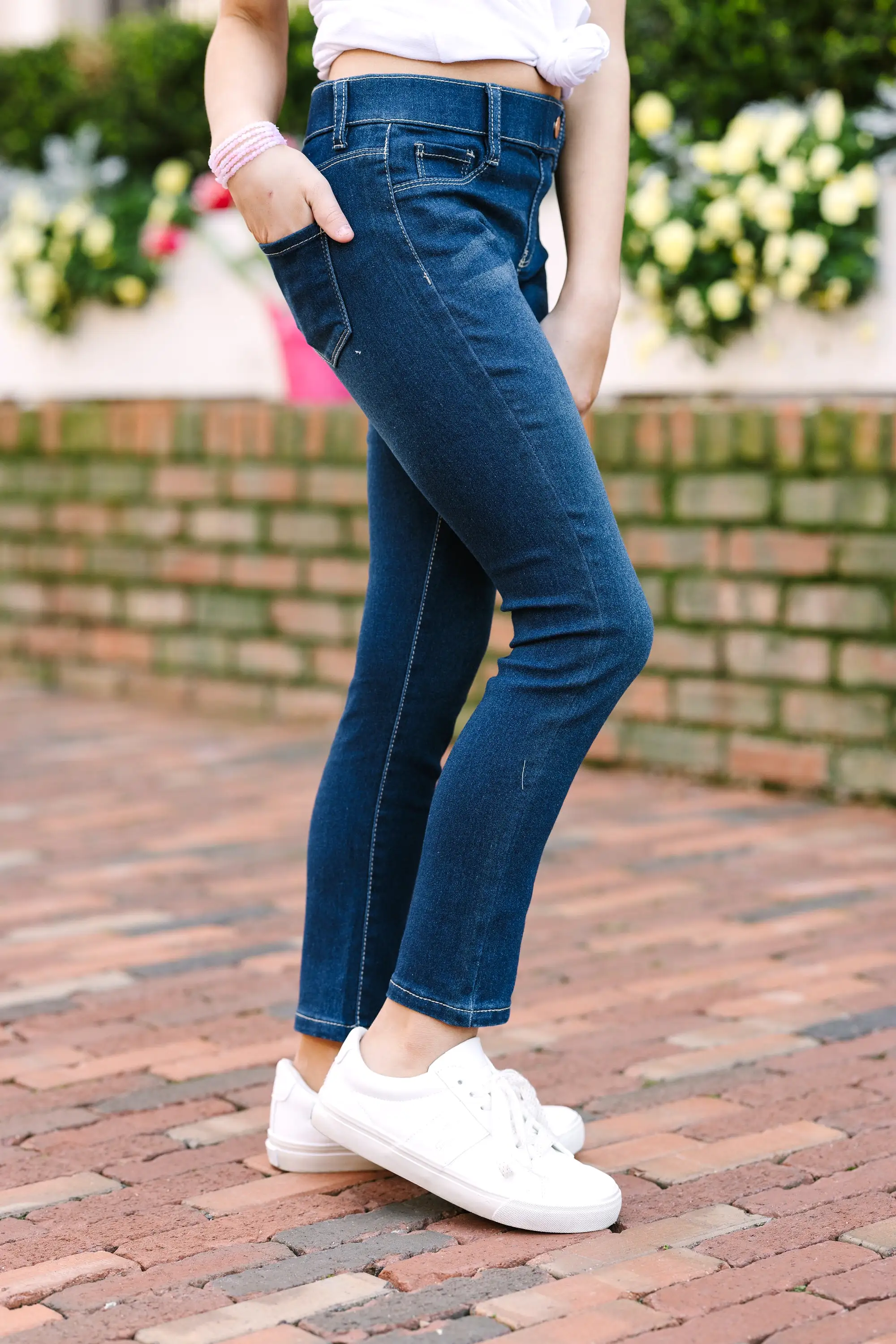 Girls: Just For Fun Dark Wash Skinny Jeans