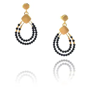 Gold and Black Spinel Beaded Drops