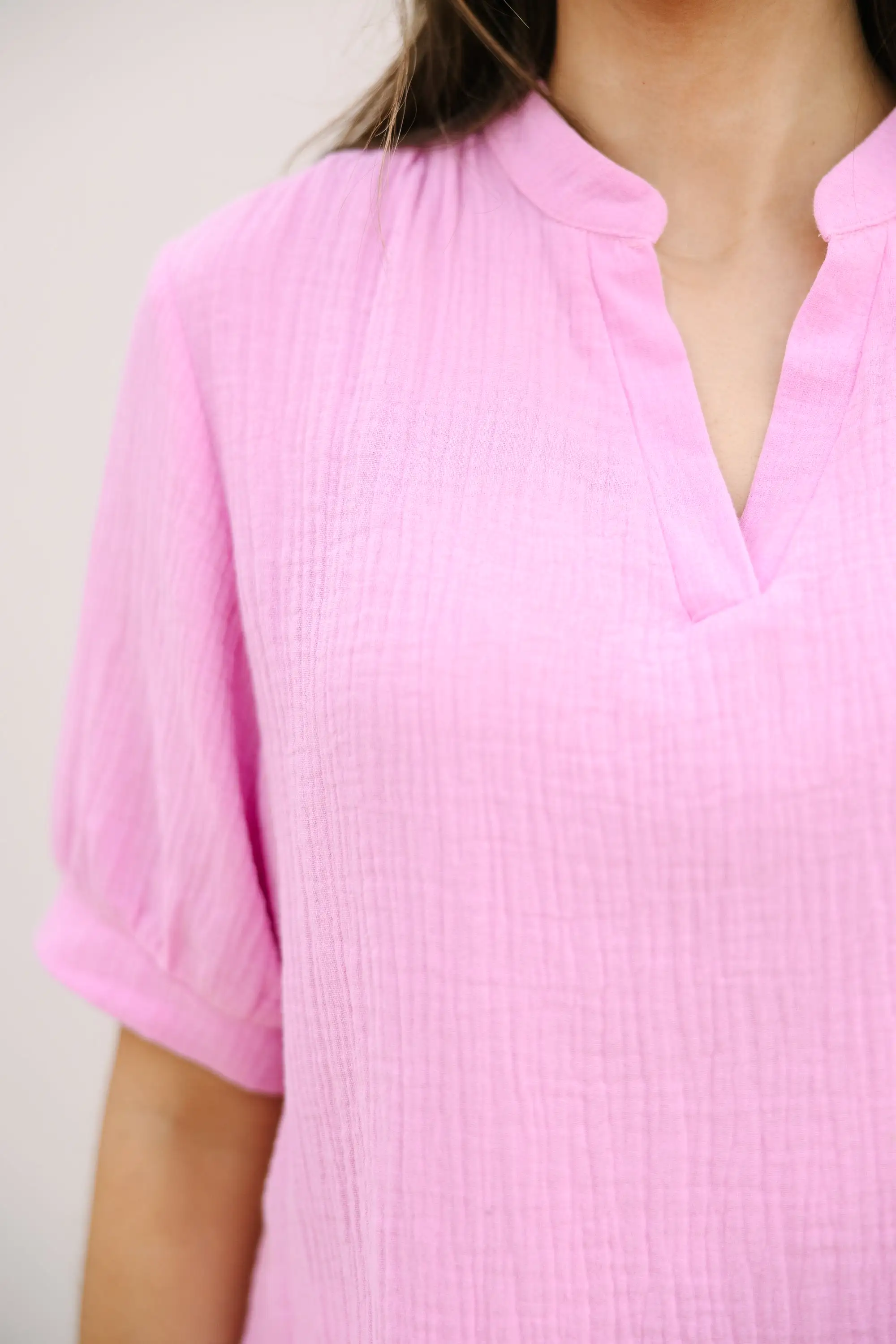 Good To Go Pink Gauze Blouse