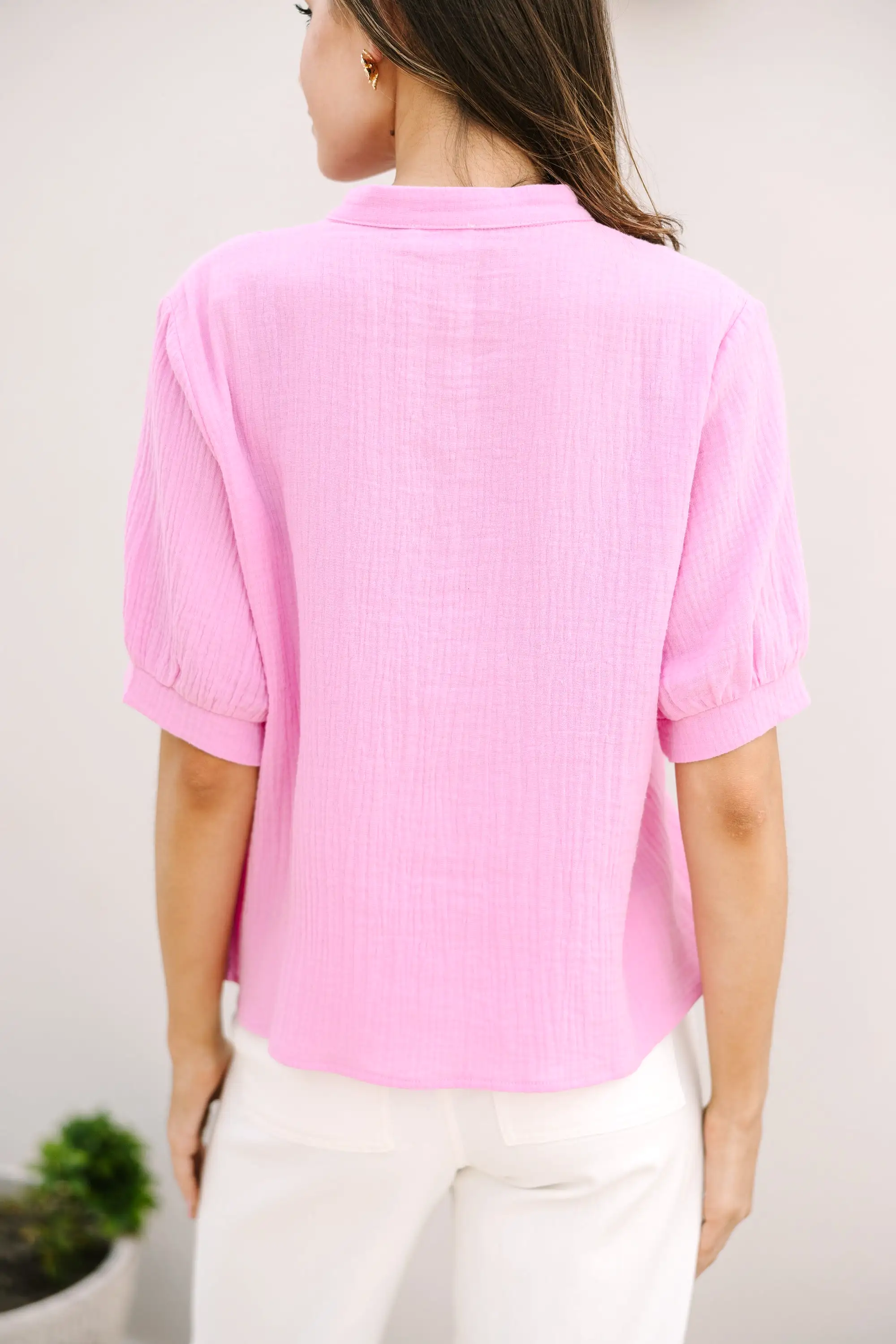 Good To Go Pink Gauze Blouse